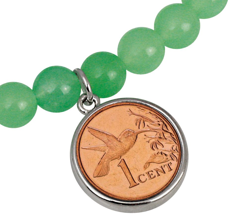 American Coin Treasures Hummingbird Coin Aventurine Bracelet