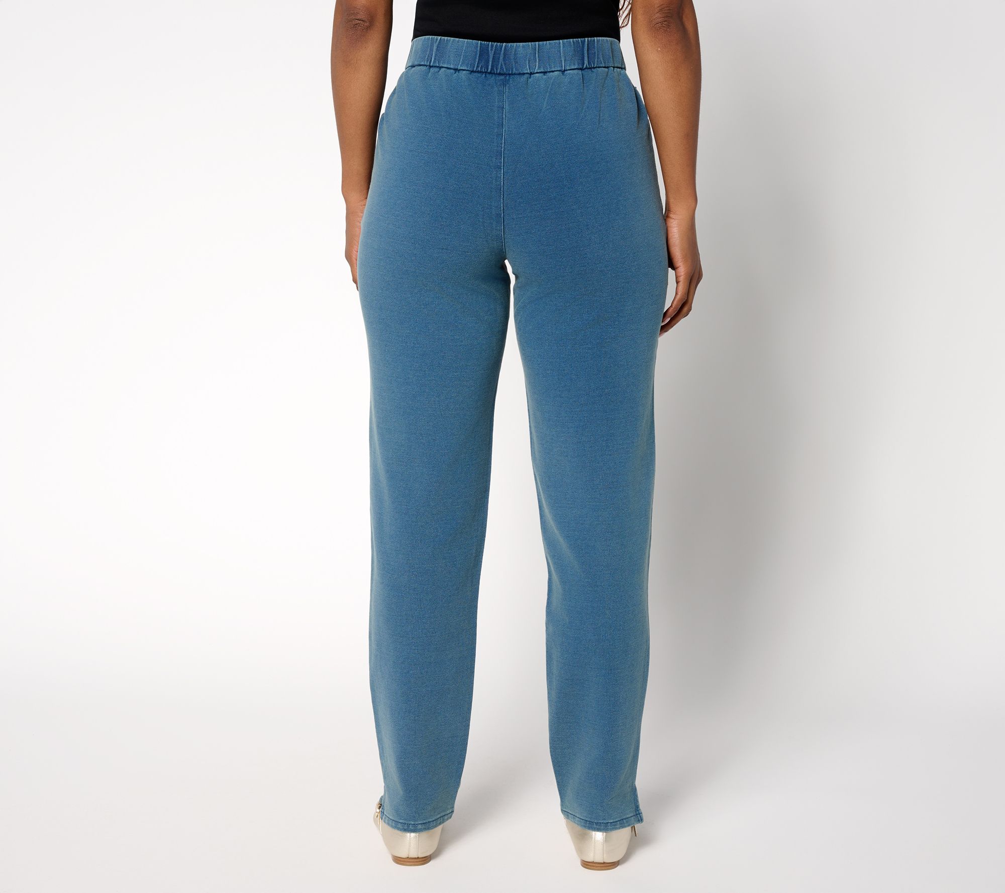 Quacker Factory DreamJeannes Short Bling Time Straight Leg Jeans