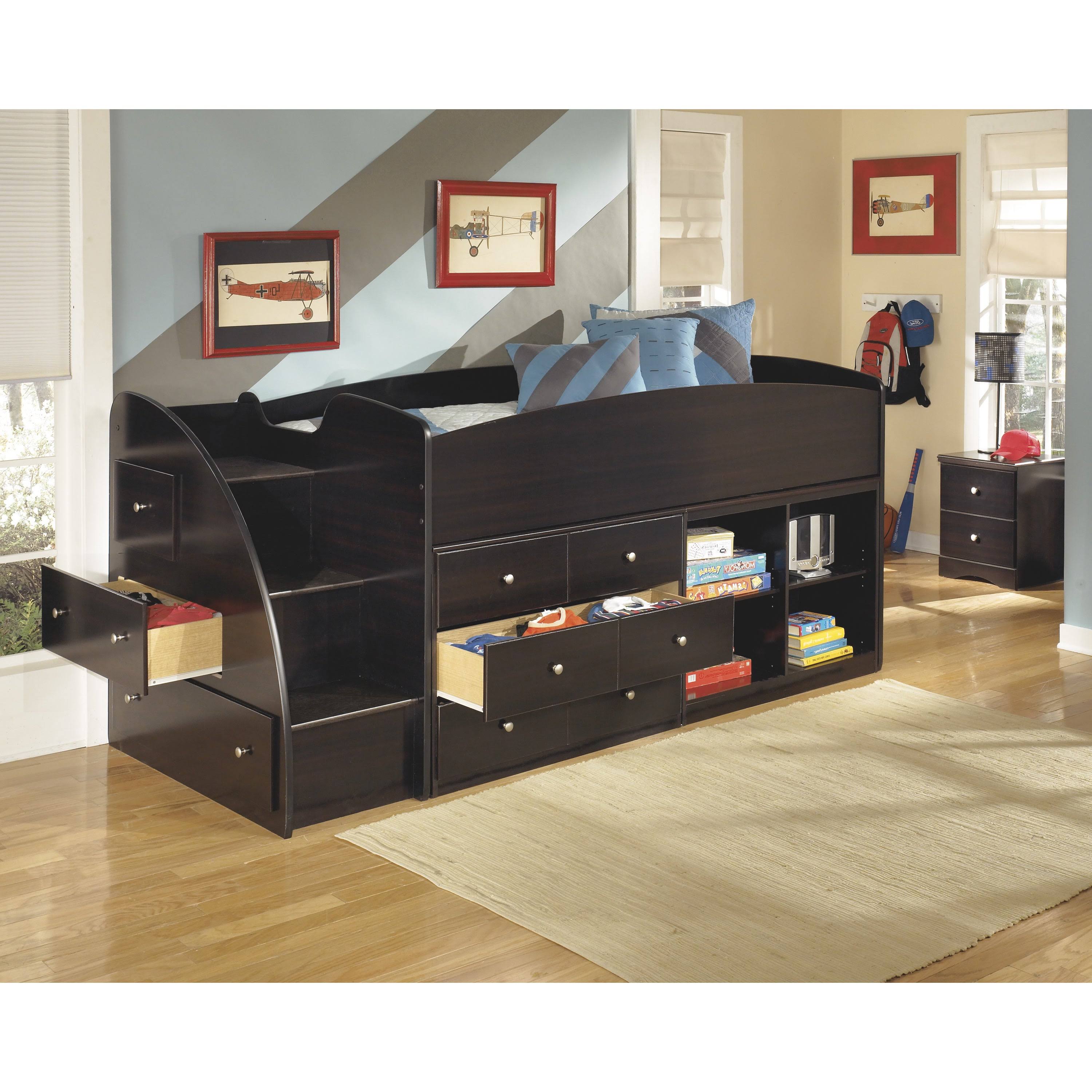 Ashley Furniture Embrace Twin Loft Bed in Merlot