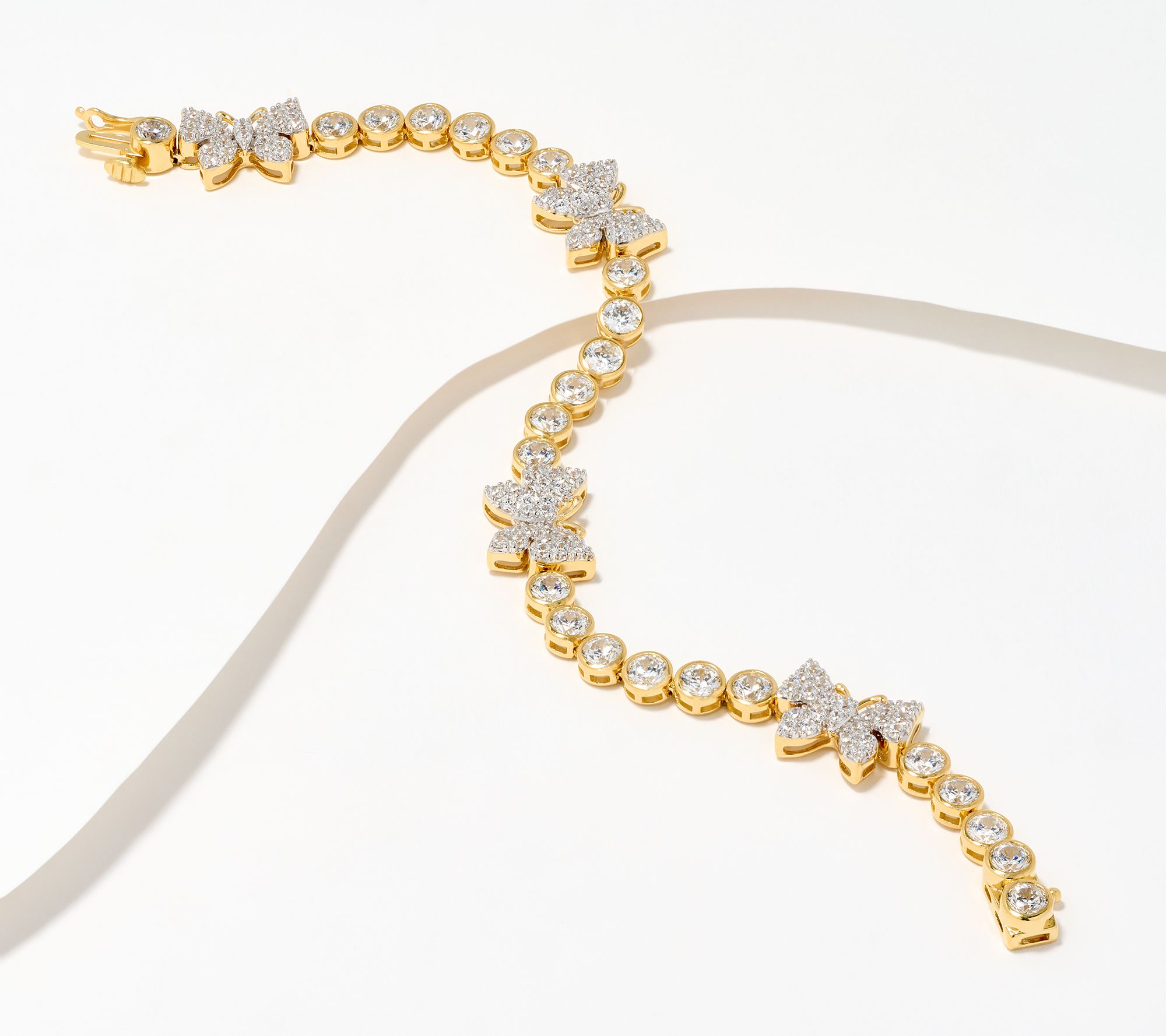 Diamonique x Jennifer Miller Motif Station Bracelet, 14K Plated