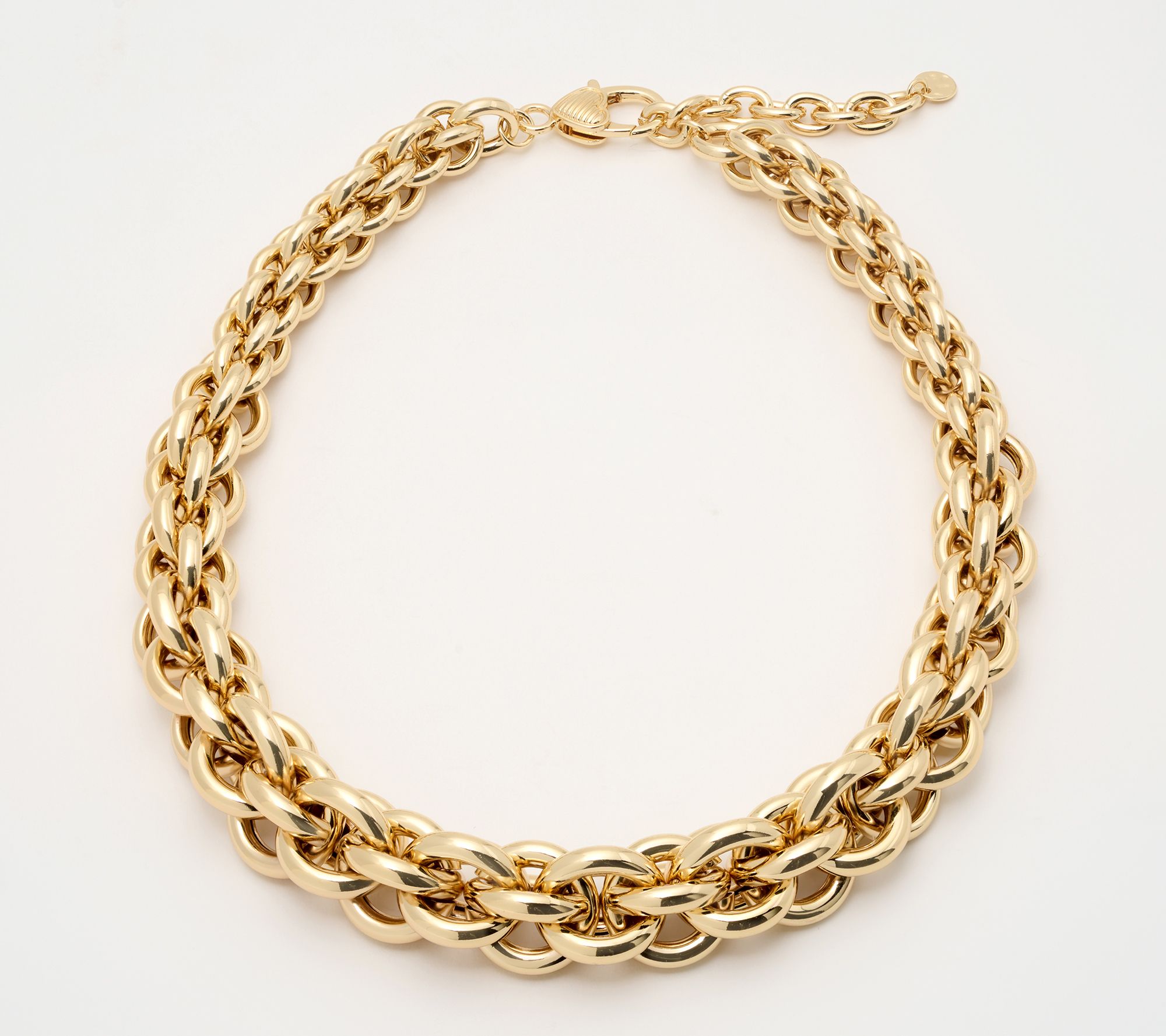 Susan Graver Bold Graduated Hoop Chain Necklace