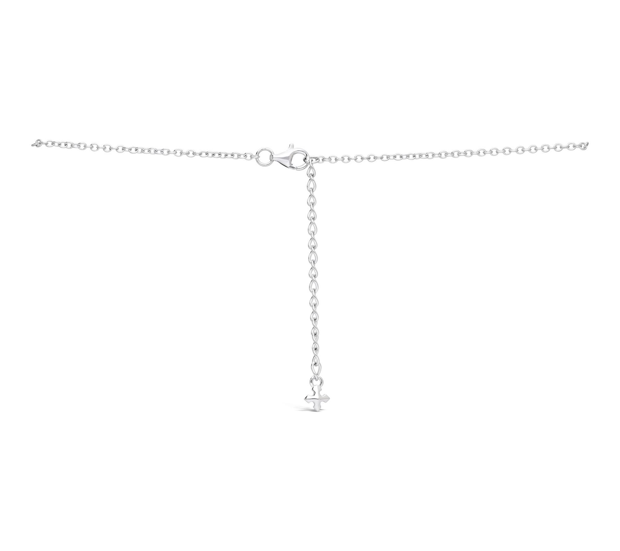 Margo Manhattan Sterling Silver Topaz FAITH Cross Necklace