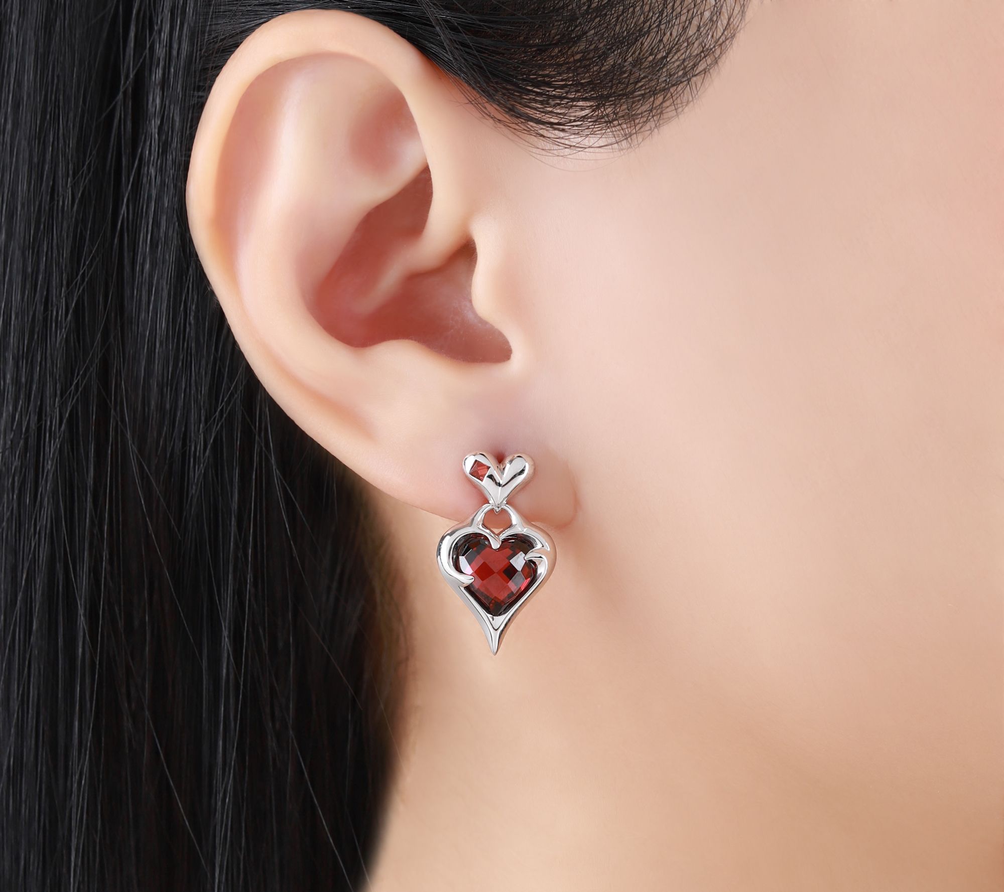 Margo Manhattan Sterling Garnet Sacred Love Earrings