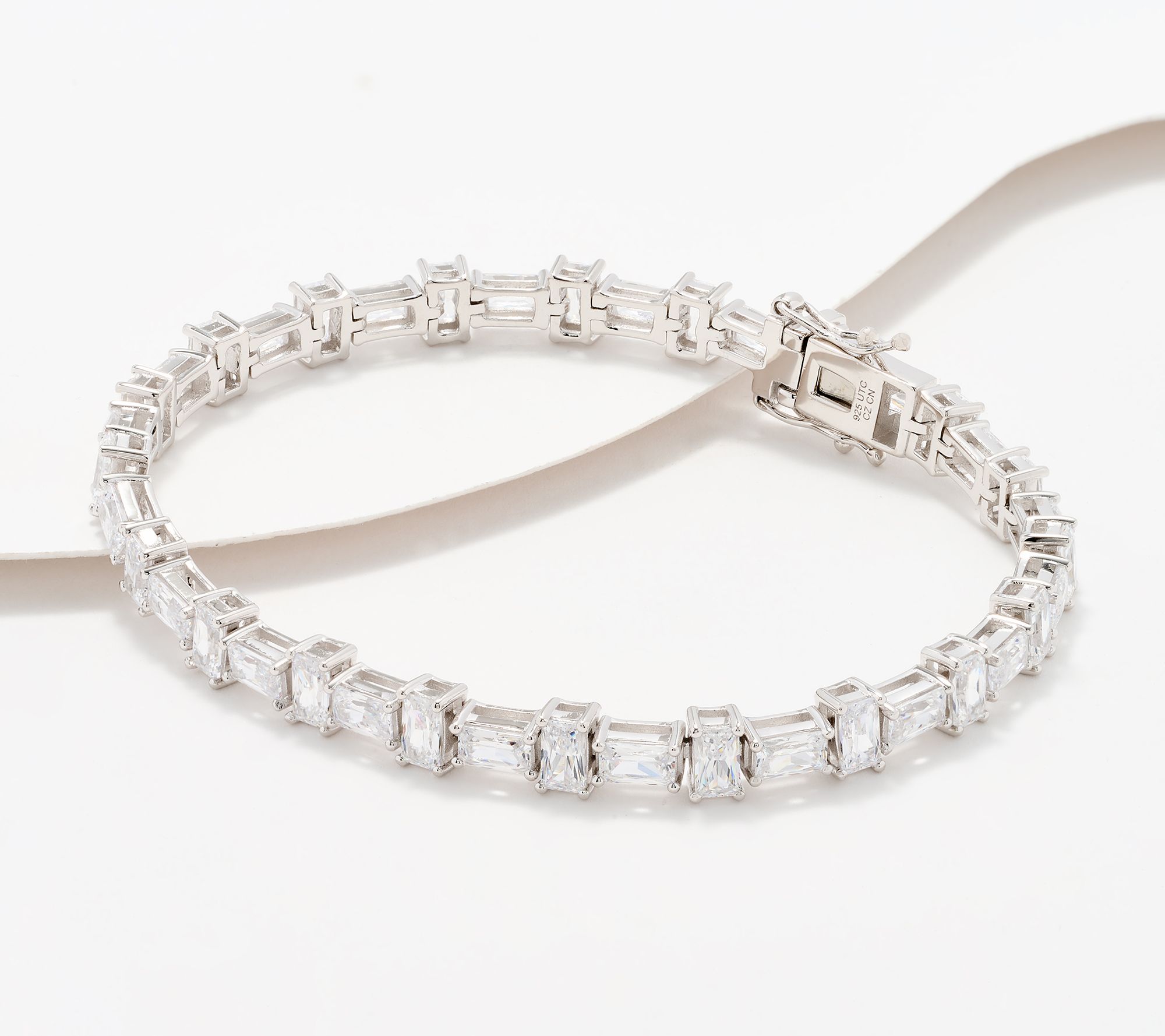 Diamonique x Kathy Levine Rapture Baguette Bracelet, Sterl