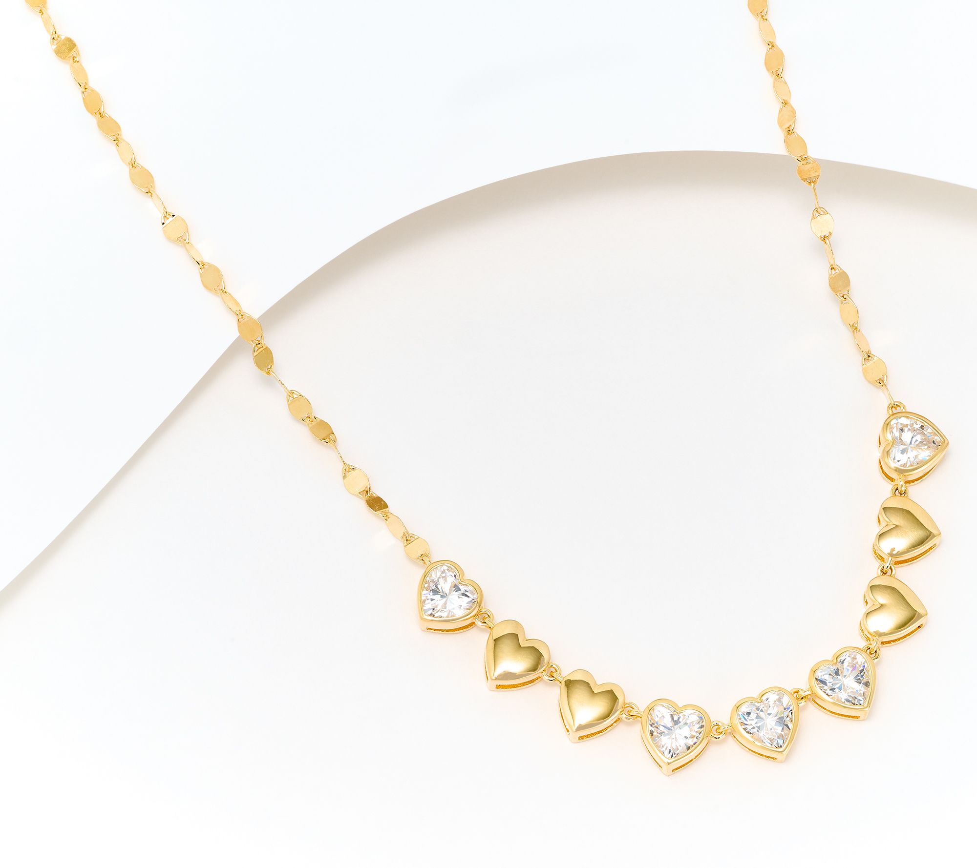 Diamonique x Kathy Levine Heart Song Necklace, Sterling Silver