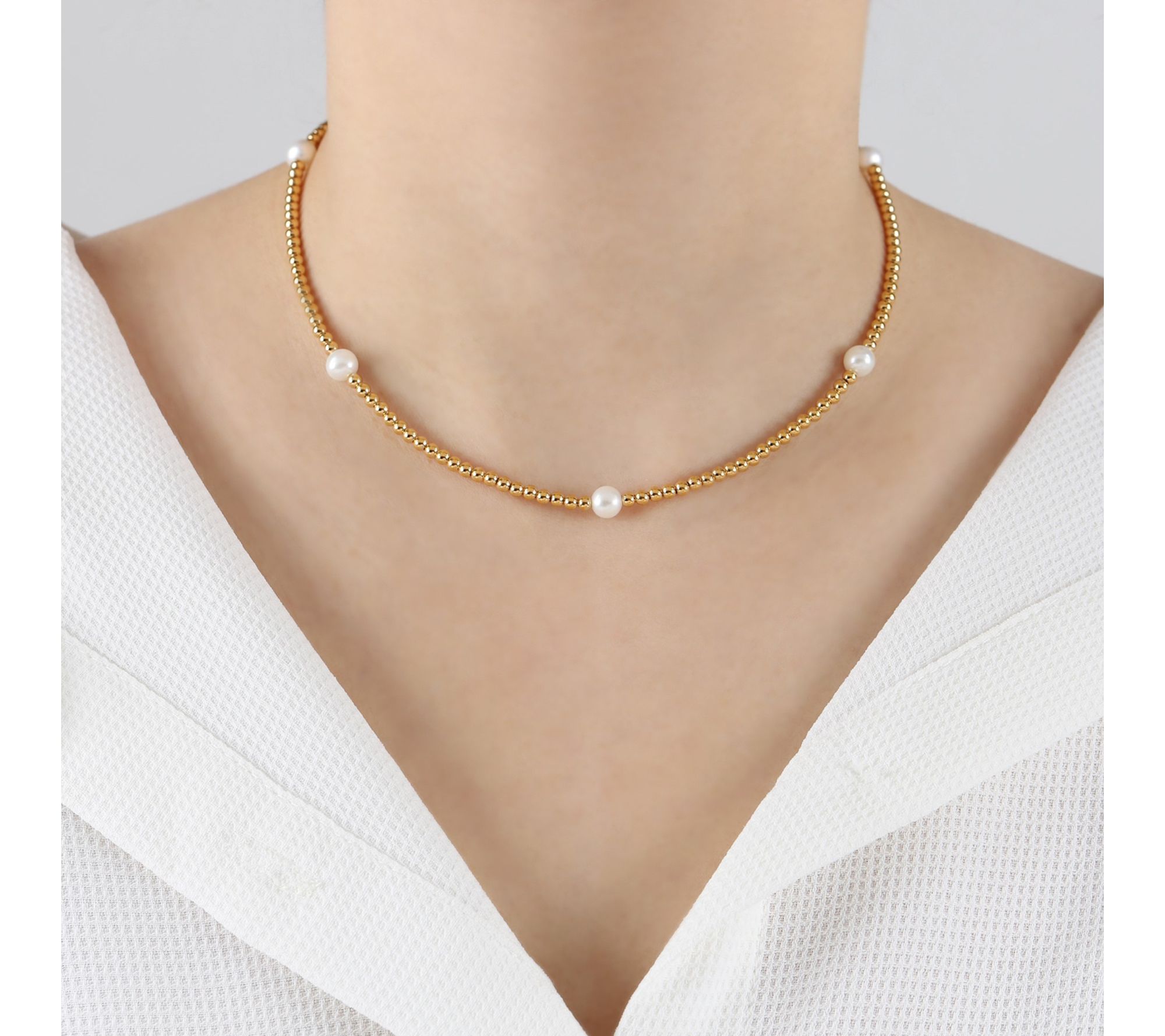 Elyse Ryan 14K Gold Clad Cultured Pearl & BeadNecklace