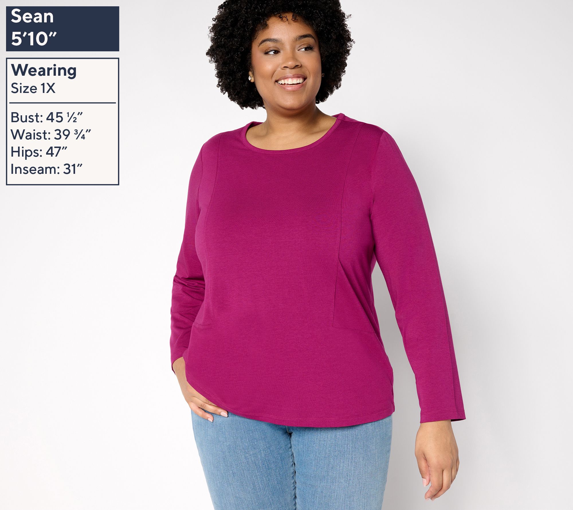 Denim & Co. Essentials Favorite Jersey Top with Seaming Detail