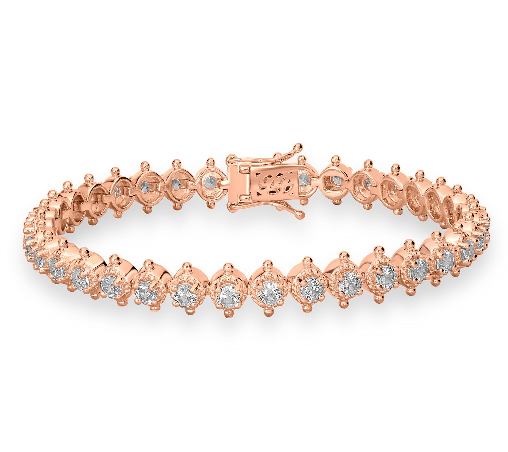 Dallas Prince White Zircon Signature Tennis Bracelet Sterling Silver