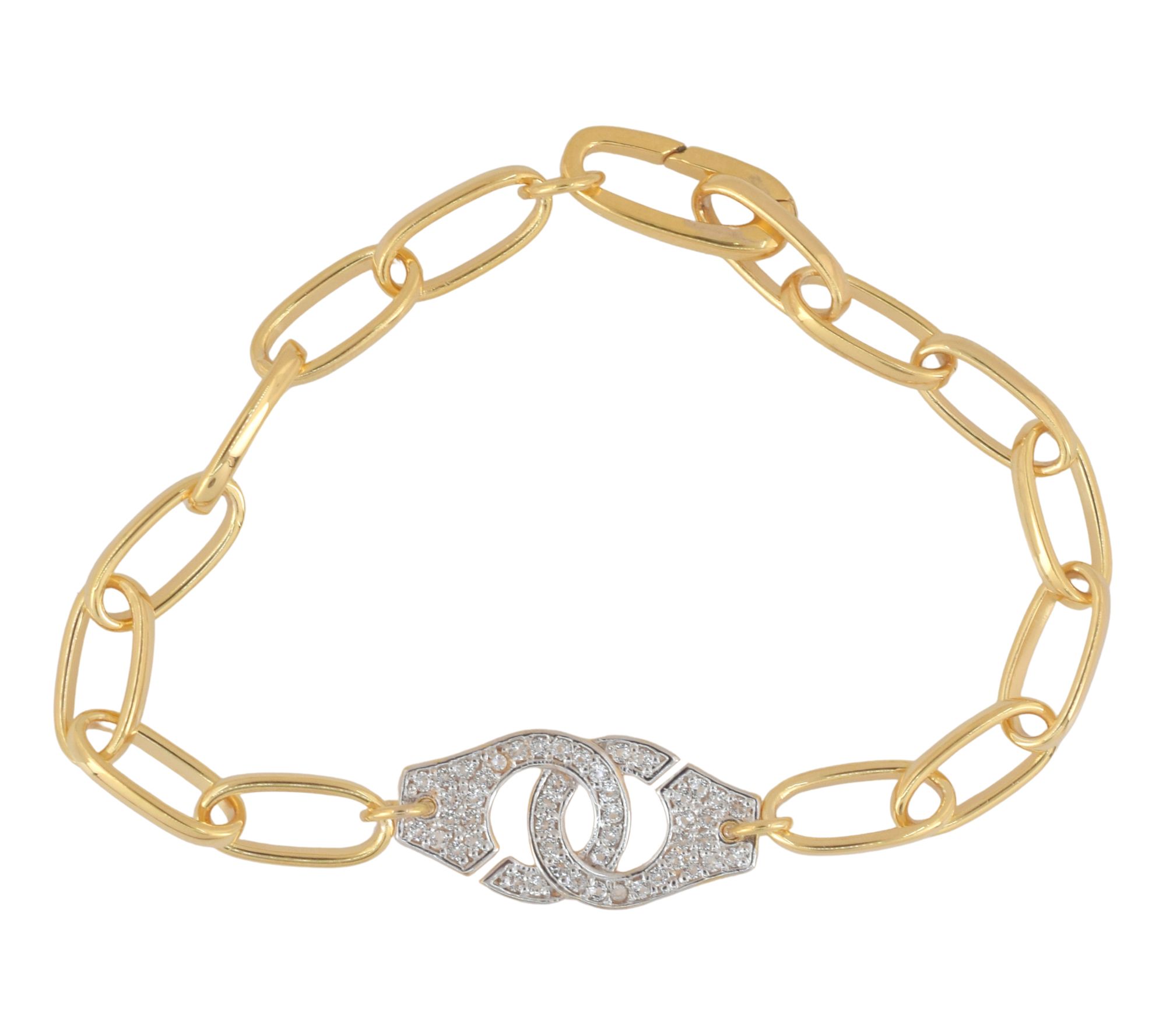 Affinity Gems White Topaz Bracelet, 14K Gold Plated