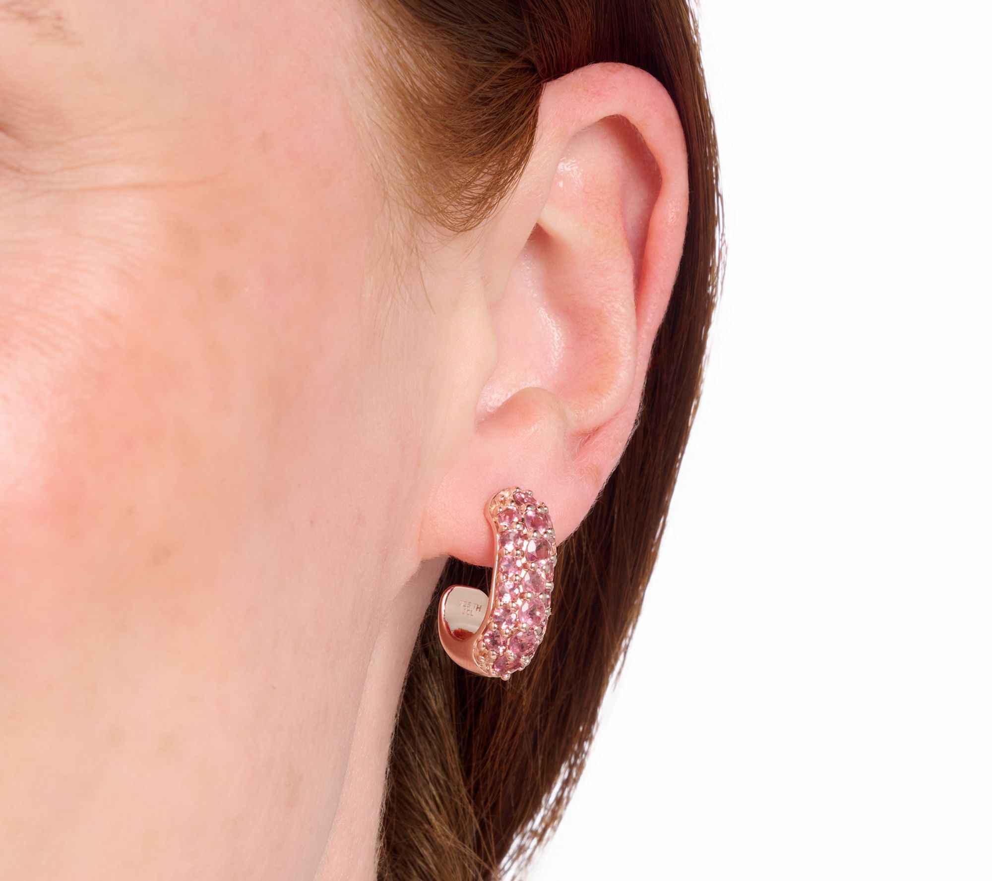 Affinity Gems Exotic Bright Pave J-Hoop Earrings Sterling Silver