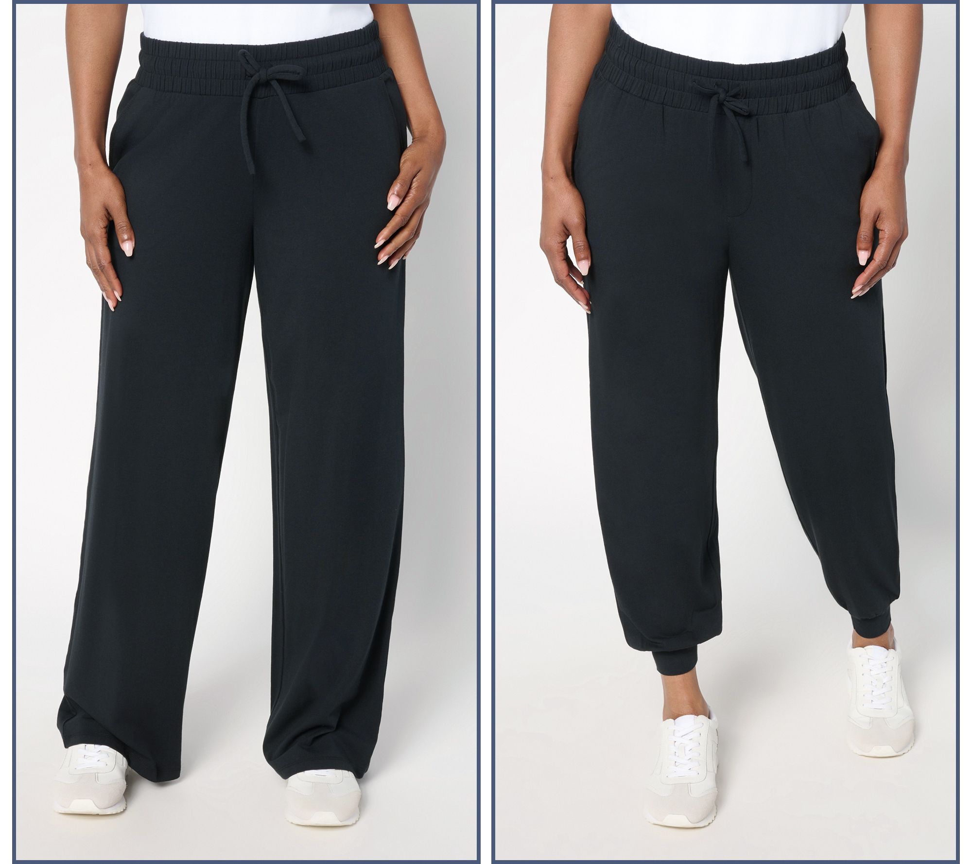 AnyBody Regular Cozy Knit 2-Pack Jogger and Full Length Pants