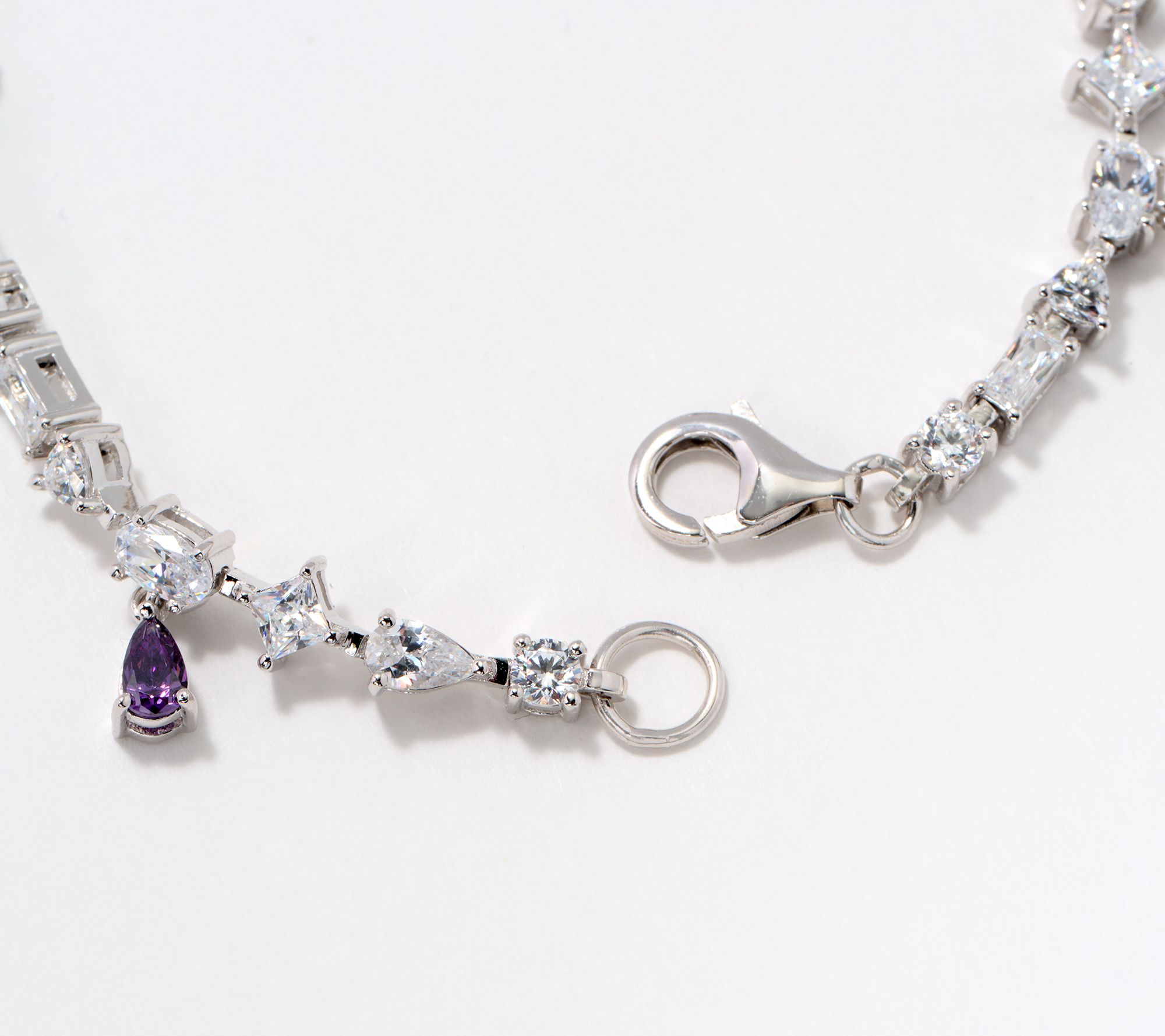 Diamonique x Kathy Levine Multi-Shape Whimsy Bracelet Sterling Silver