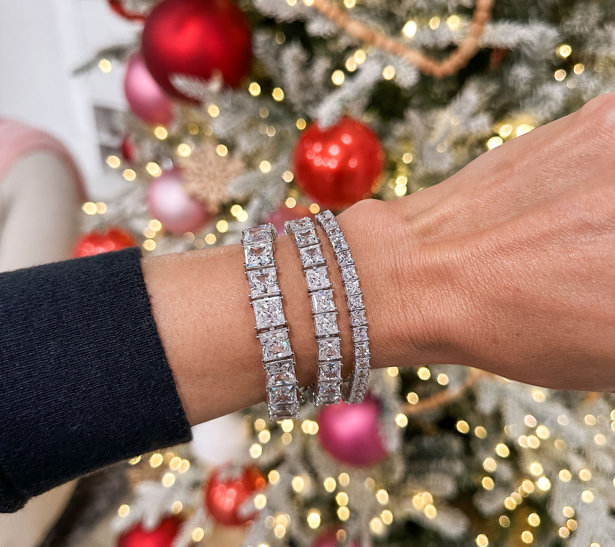 Diamonique 6mm Choice of Cut Sterling Silver Tennis Bracelet