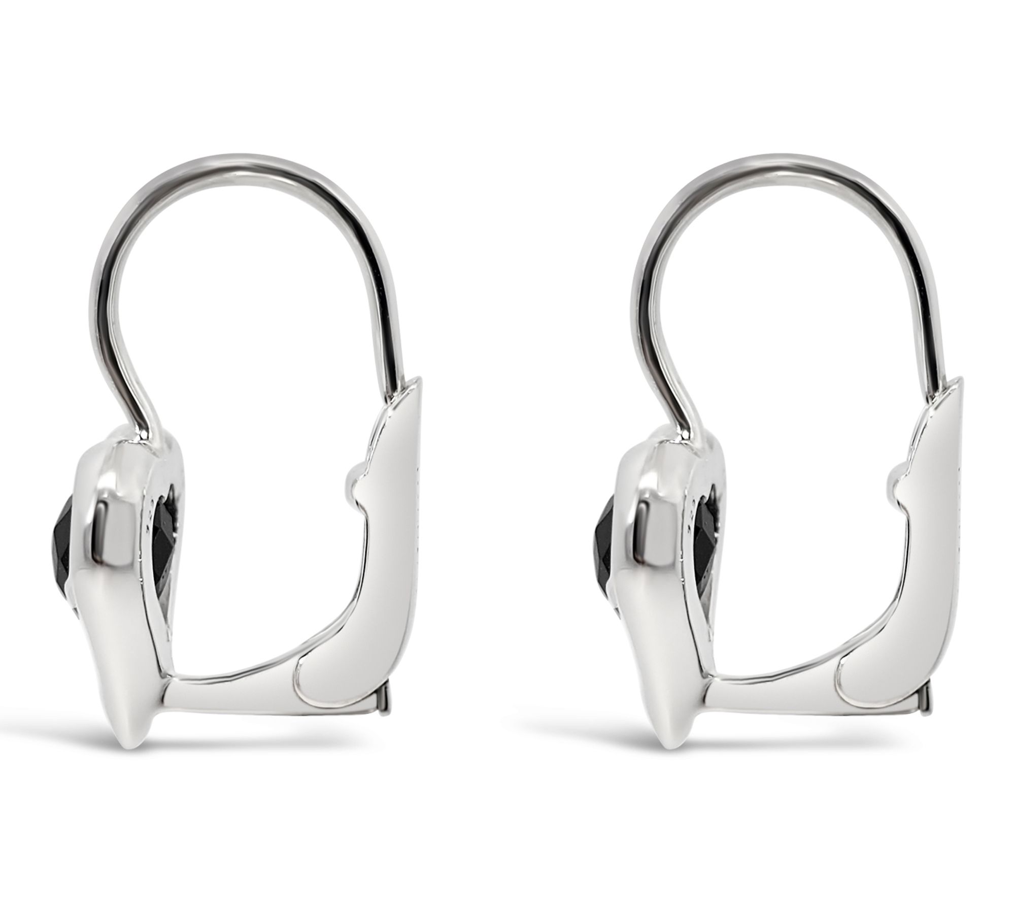 Margo Manhattan Sterling Silver Onyx Love Earrings