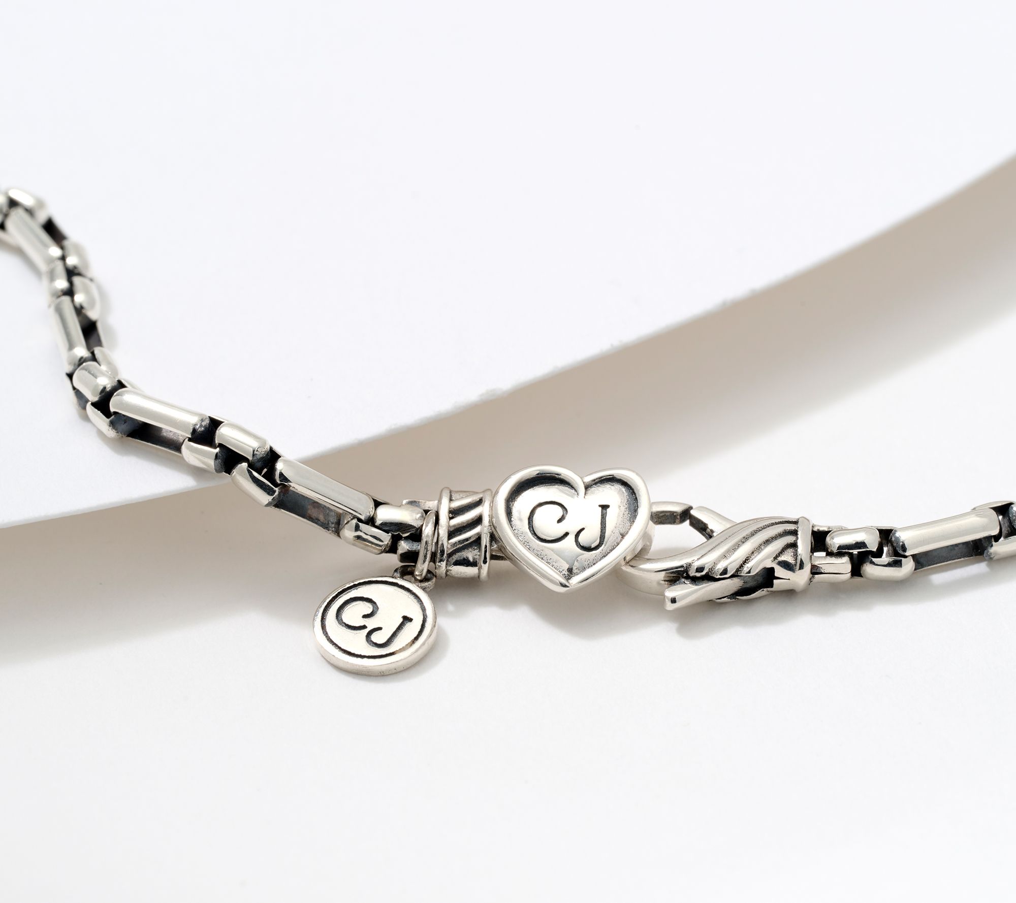 Christian James by Scott Grimes Sterling 3x1 Luciano Ankle Bracelet, 6.9g