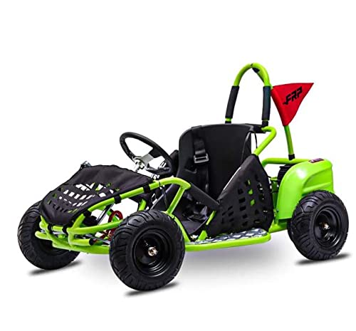 1000W Brushless Electric Go Kart, 3-Speed Setting Go Kart W/ Forward & Reverse