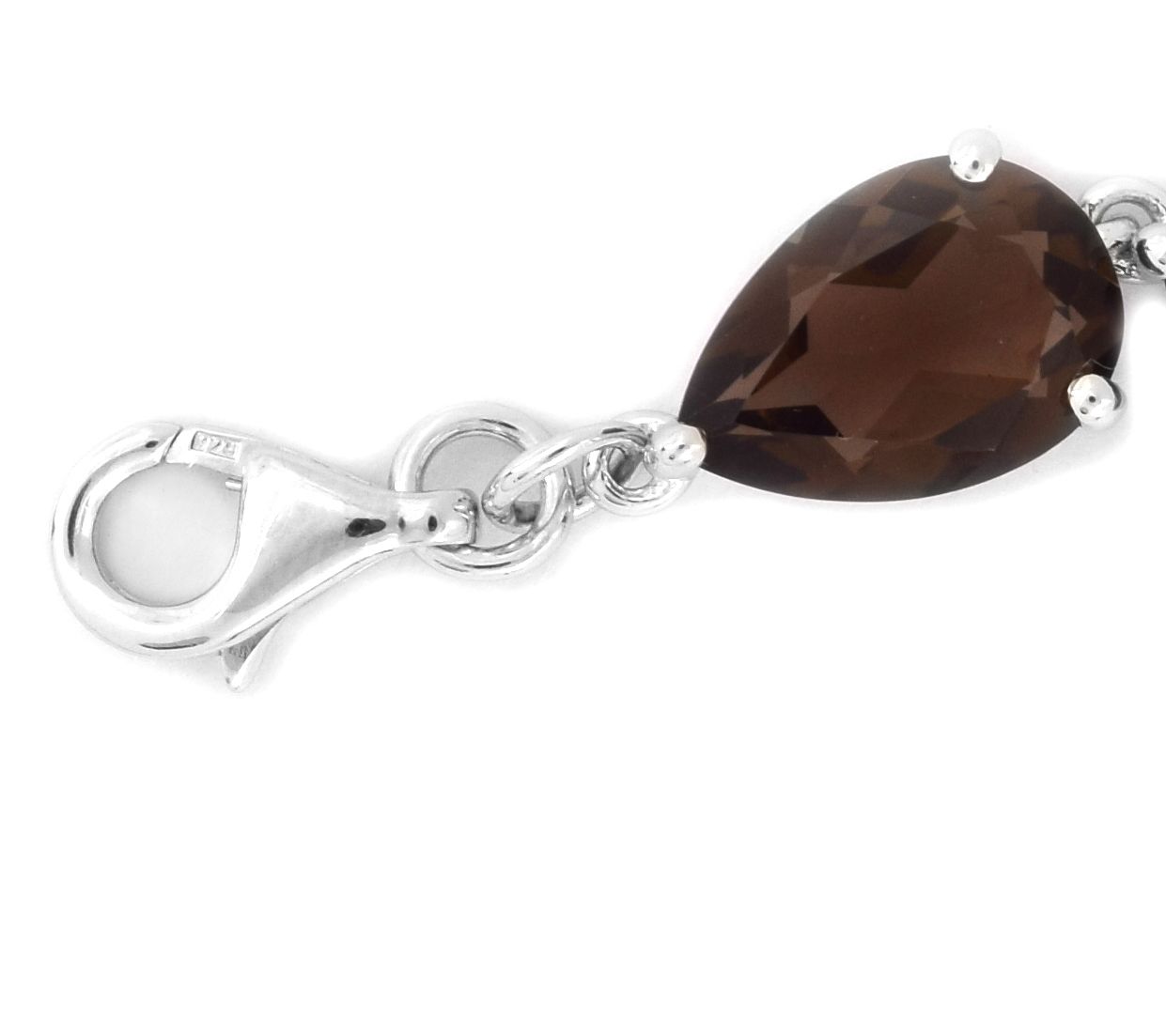 Sterling Silver 26.35 cttw Smoky Quartz Bracelet