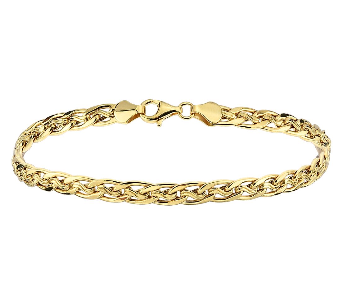 Adorna 14K Gold Twisted Oval Link Bracelet