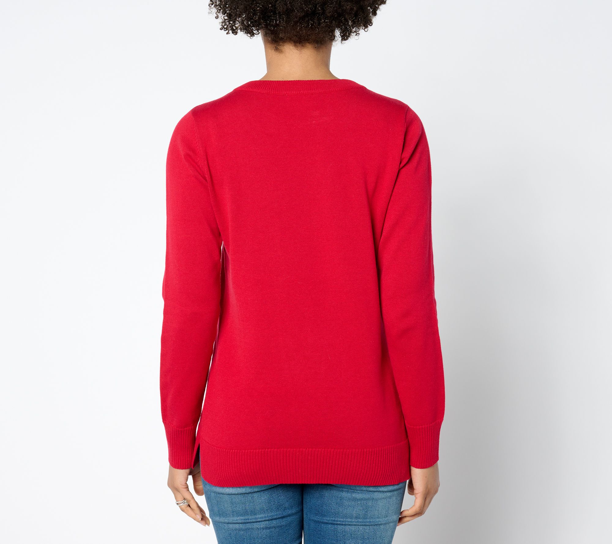 Quacker Factory Starry Night Crew-Neck Sweater