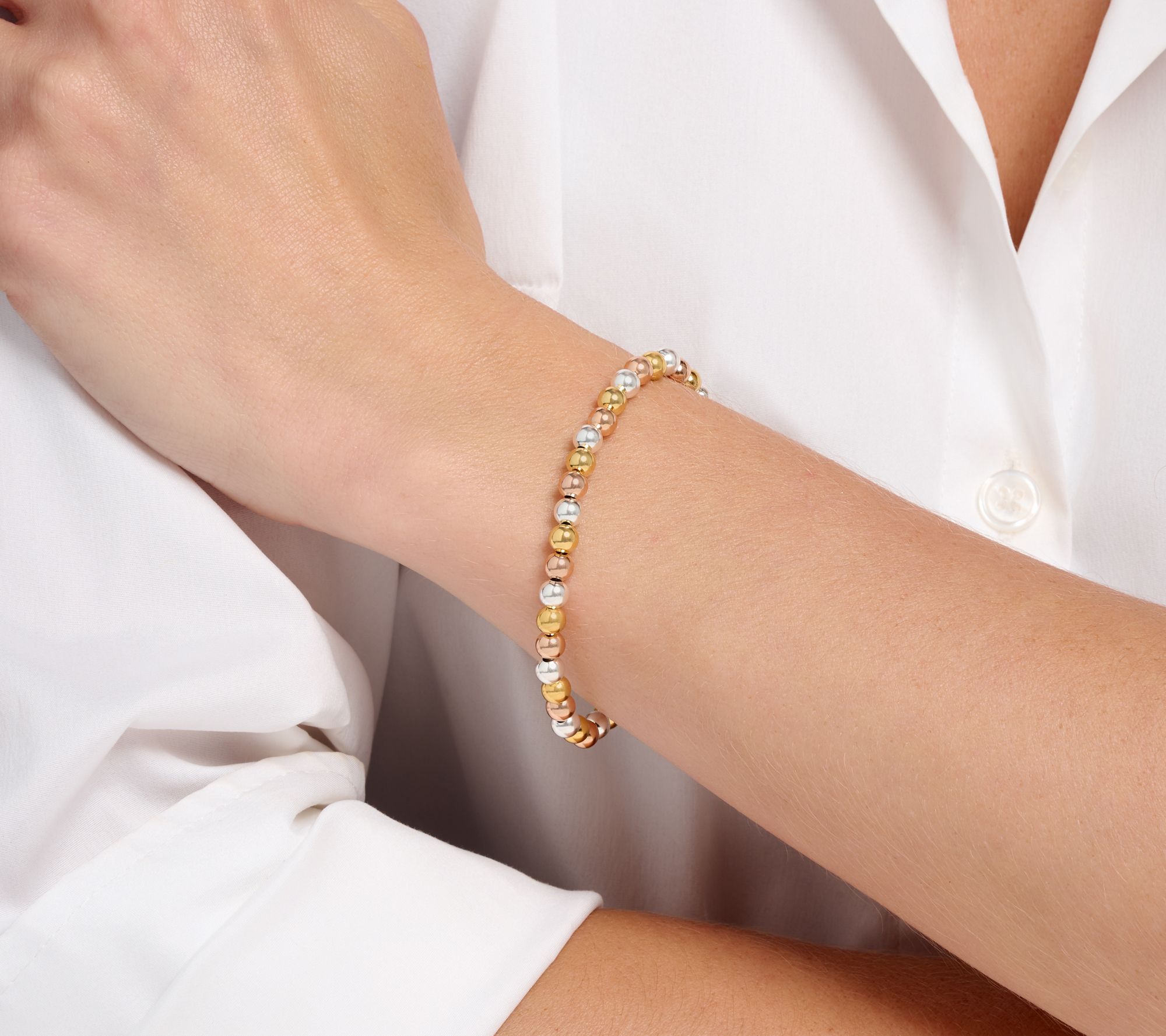 UltraFine 950 Silver Polished 5mm Bead Bracelet