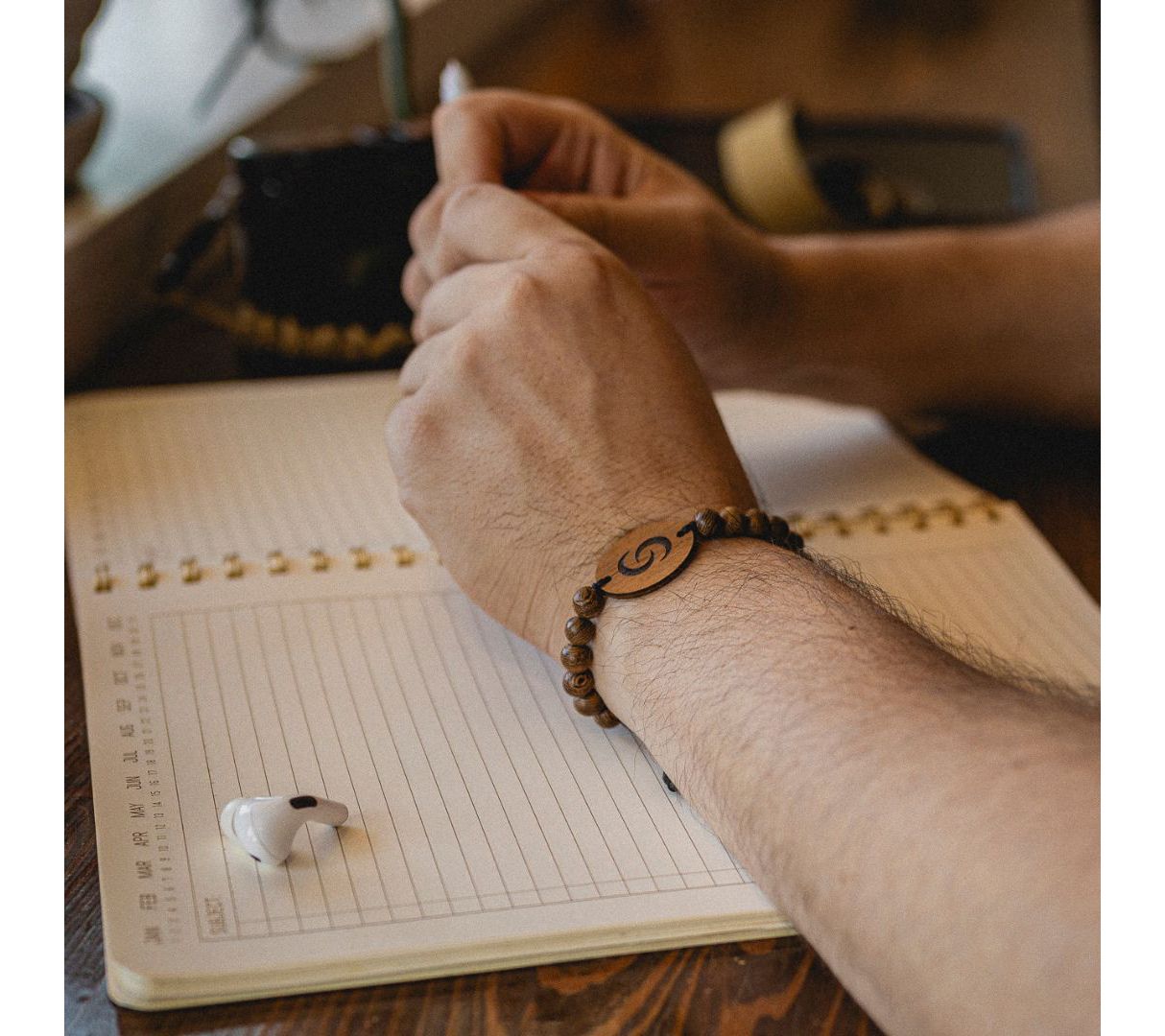 Contact Co. Smart Tap-to-Share Wooden WearableBracelet