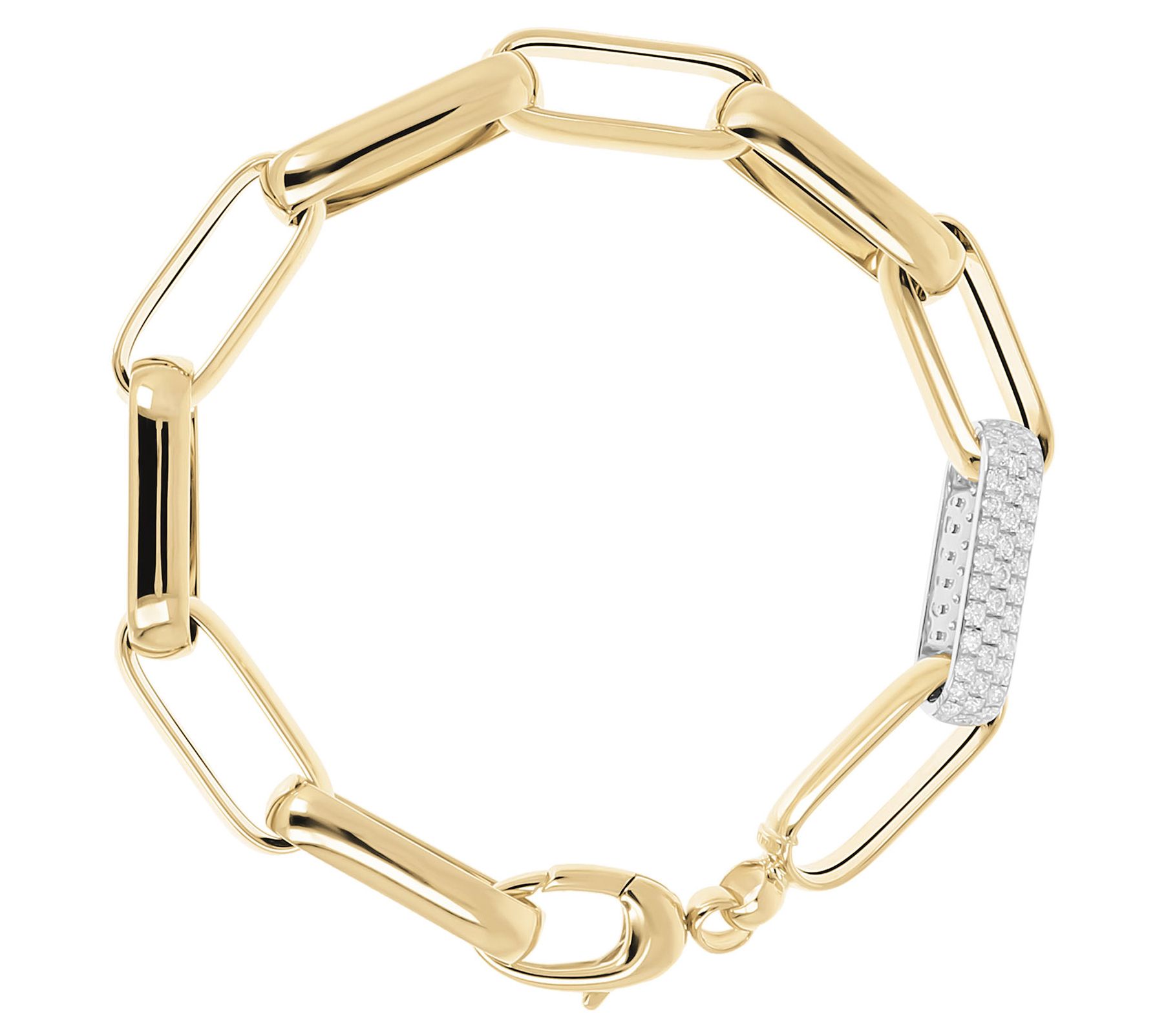 Alberto Milani 1.15 cttw Diamond Paperclip Lin k Bracelet, 14K