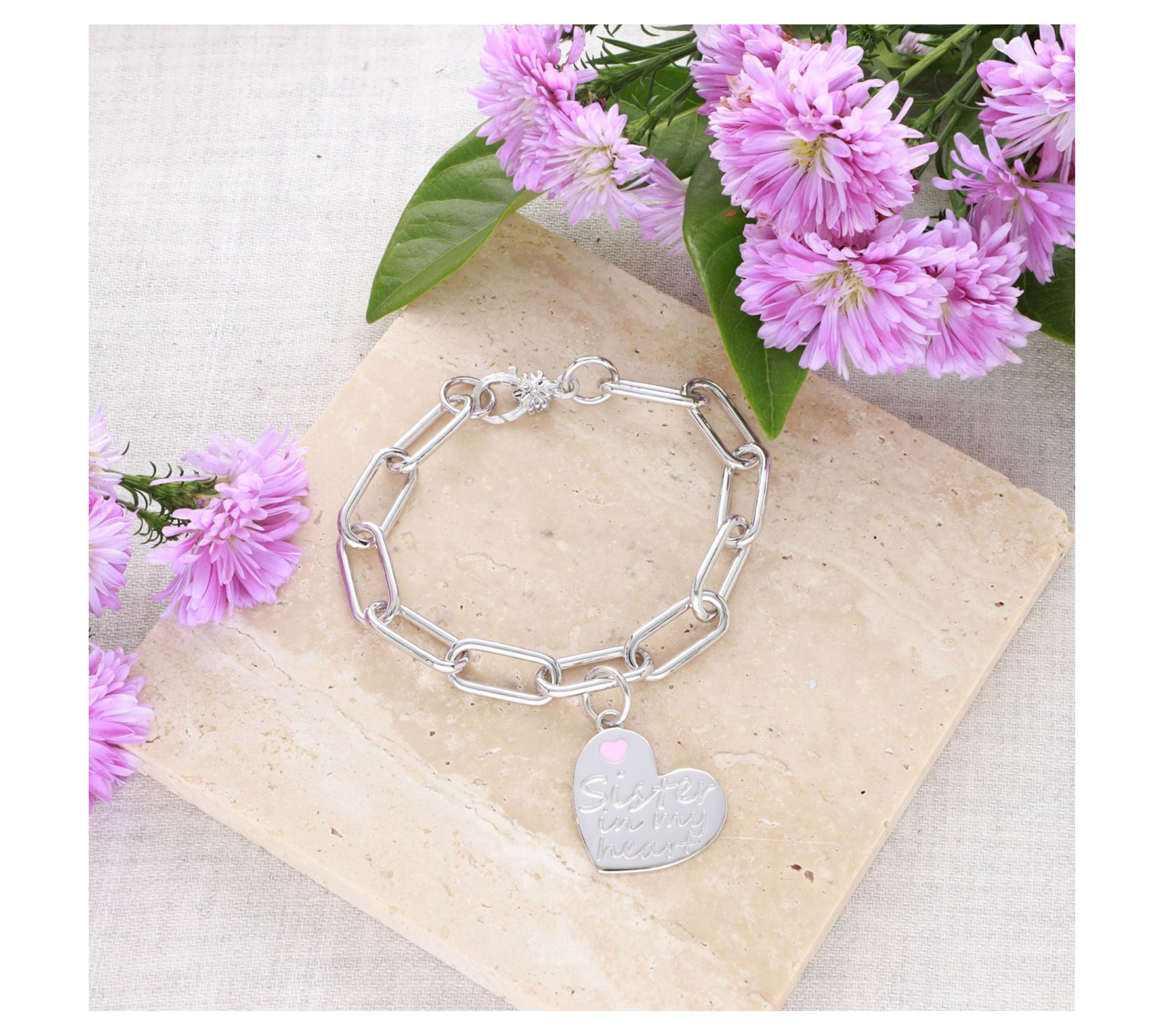Ariva Sterling Silver Sister in My Heart Bracelet