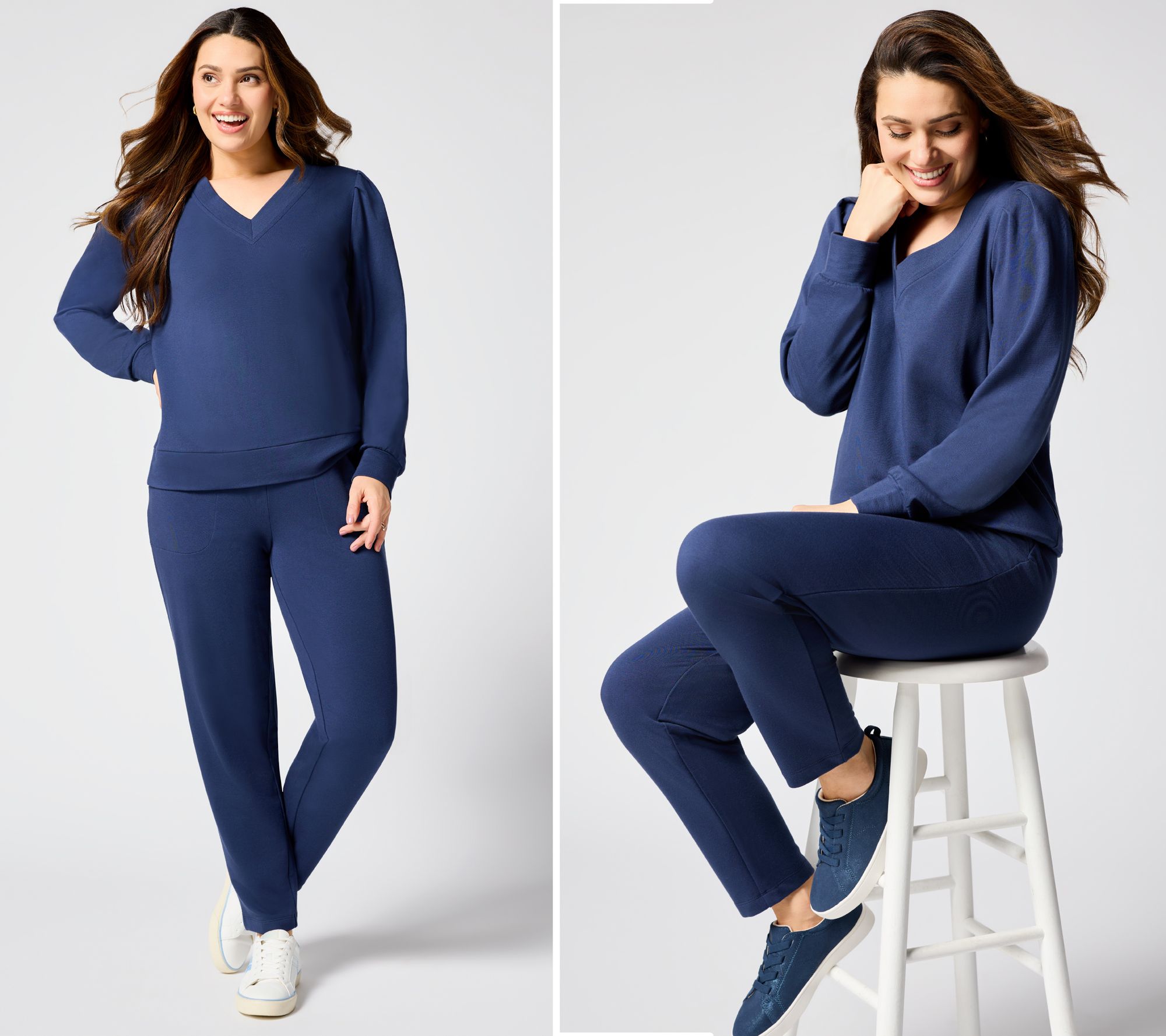 AnyBody Regular Cozy Knit French Terry Top & Pants Set