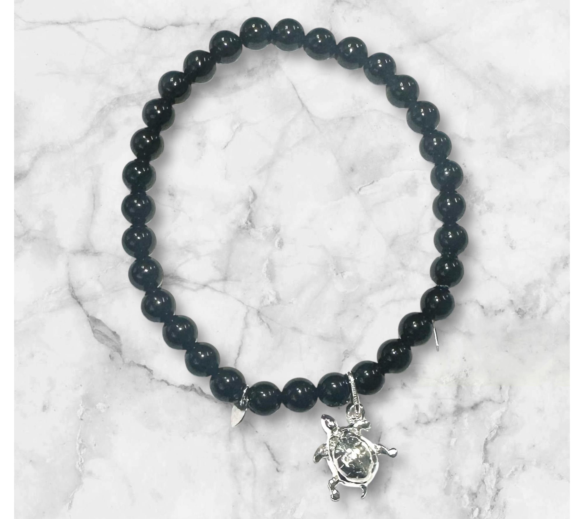 Alkeme Sterling Silver Onyx Charm Bracelet