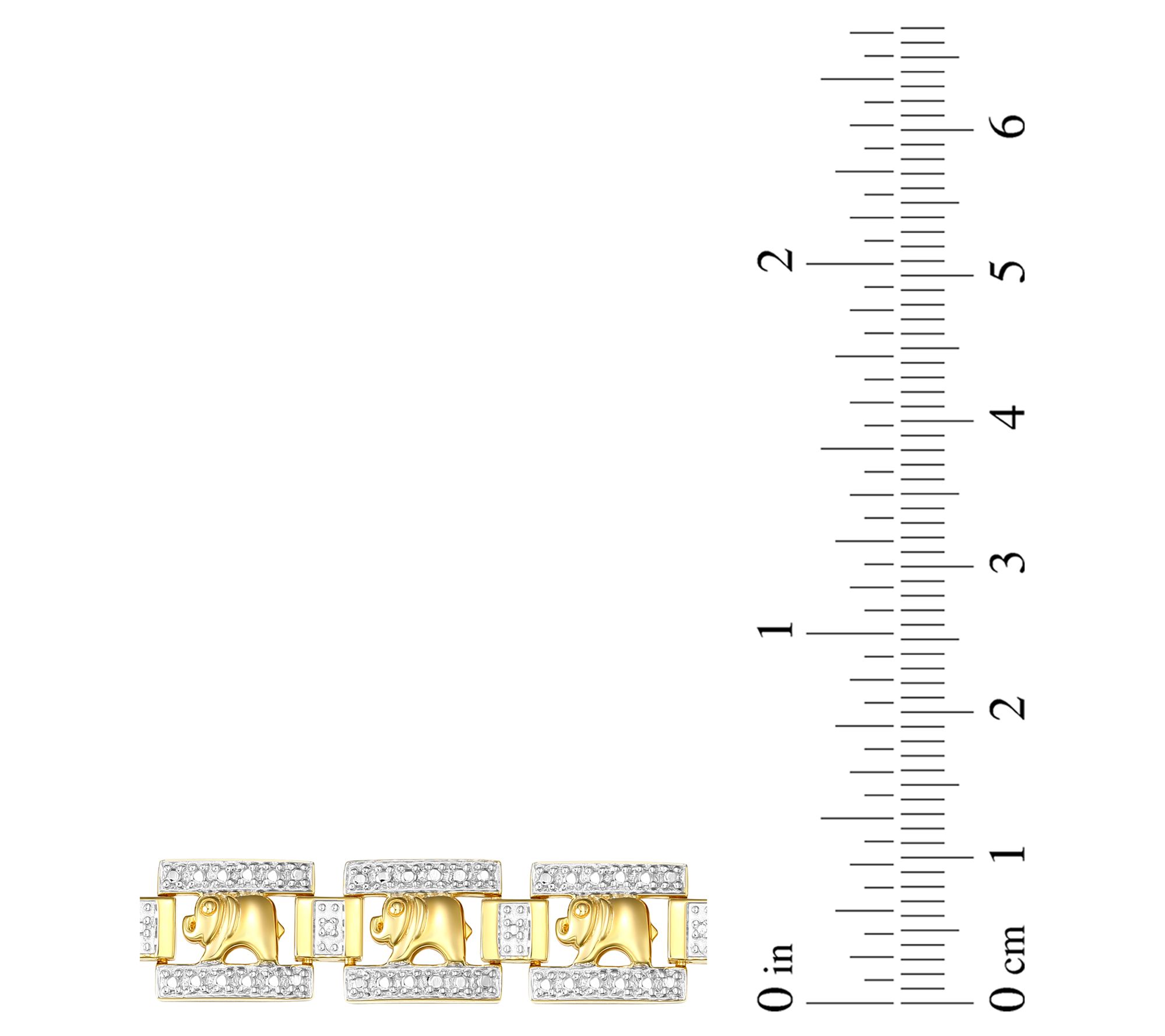 18K Gold Plated Diamond Accent Elephant Bracelet