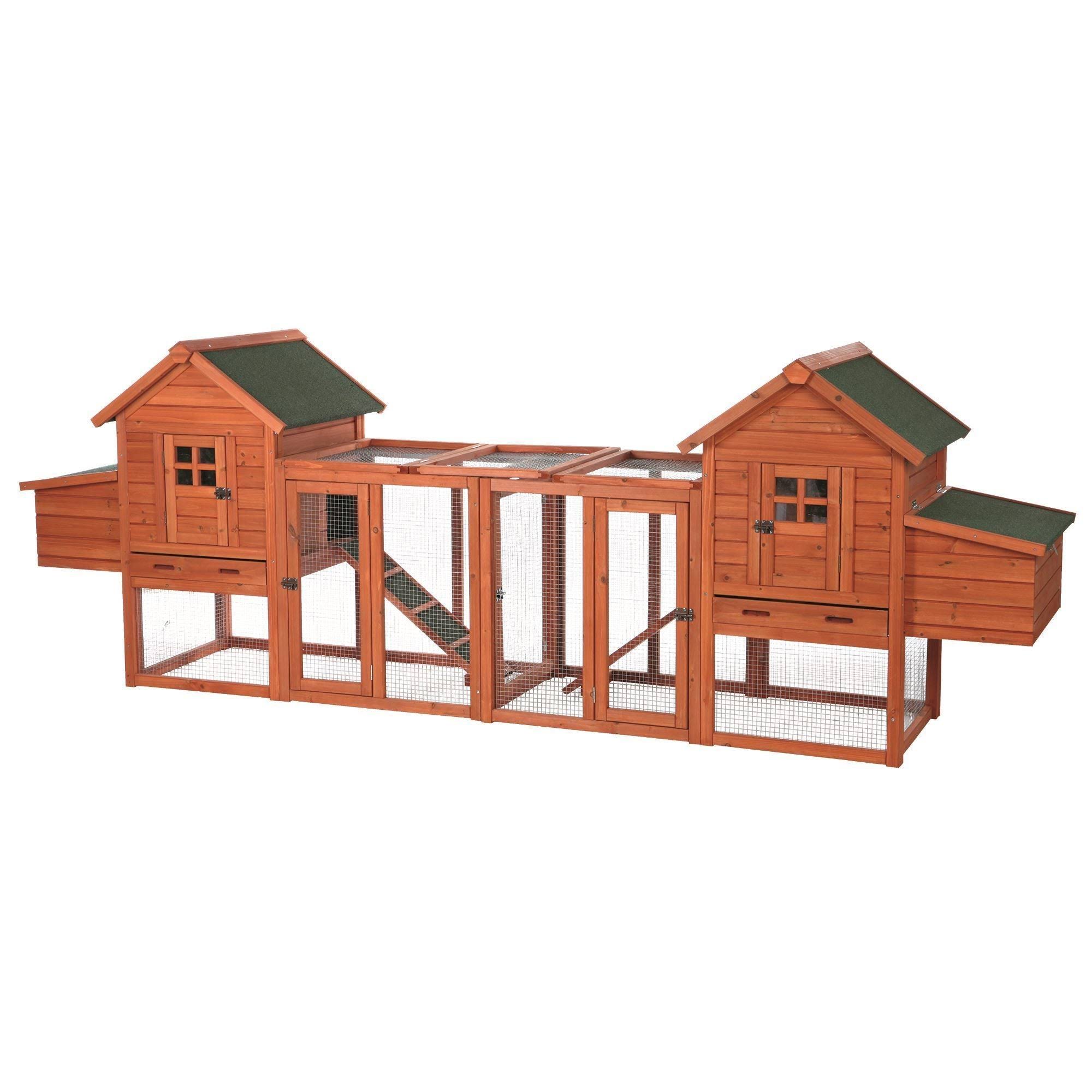 Trixie Pet Products Chicken Coop Duplex with Outdoor Run, 123.5 by 27.5 by 42.5