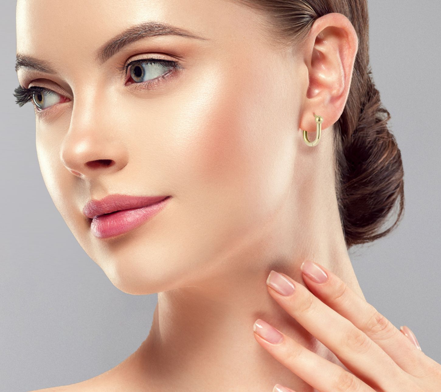 Luminosa Gold Double Ball Huggie Hoop Earrings, 14K