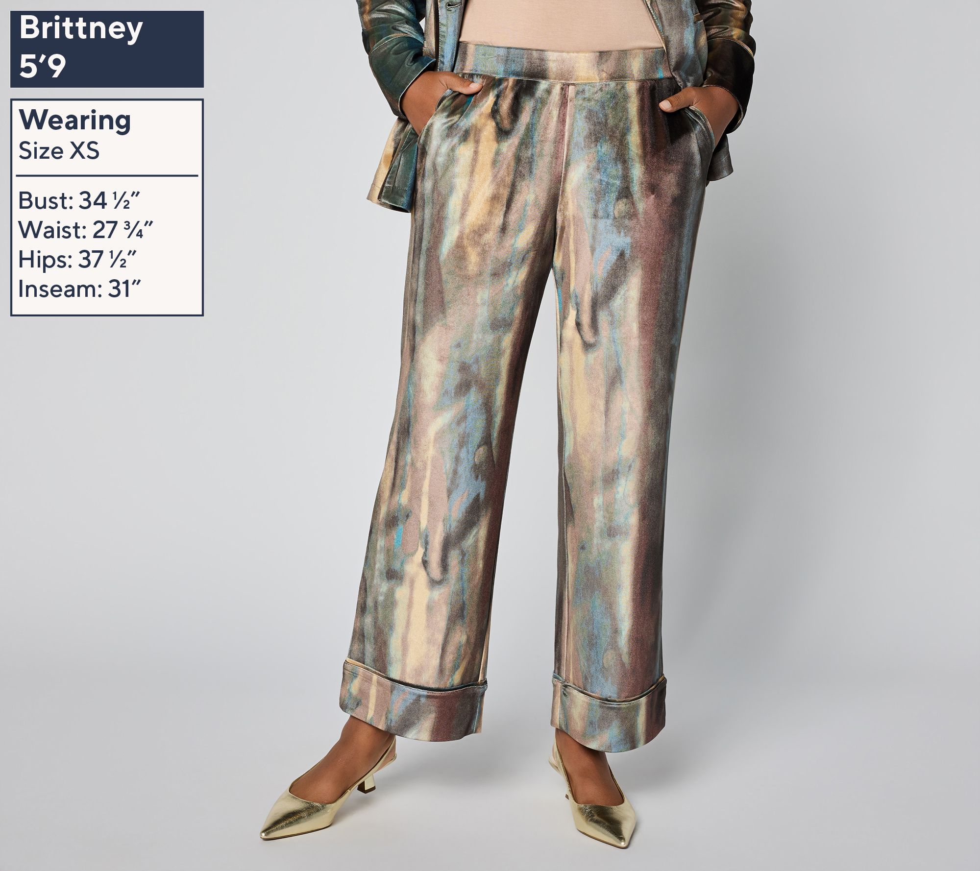 LOGO by Lori Goldstein Regular Printed Velvet Full Length Pants