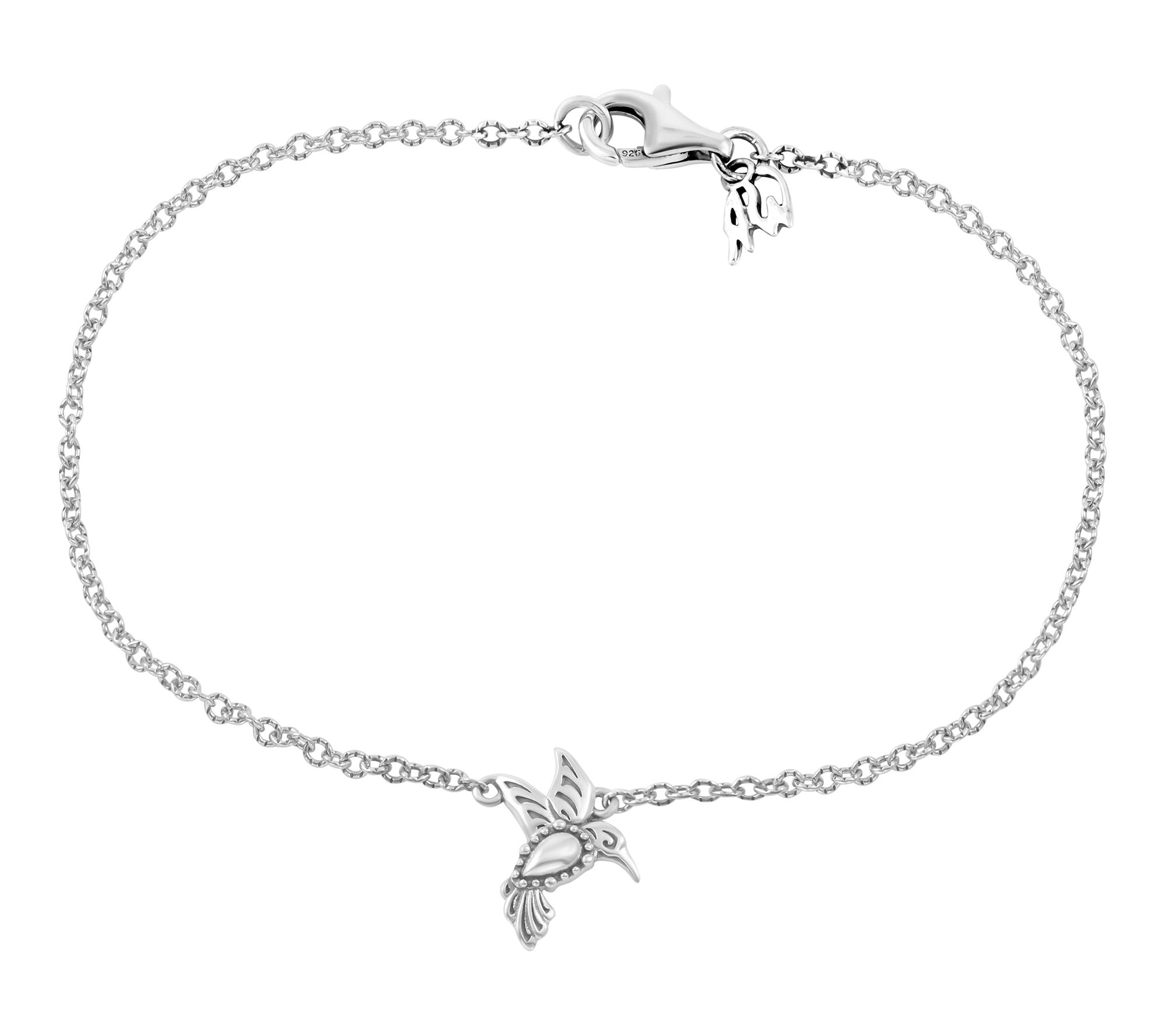 American West Sterling Critter Hummingbird Ankle Bracelet