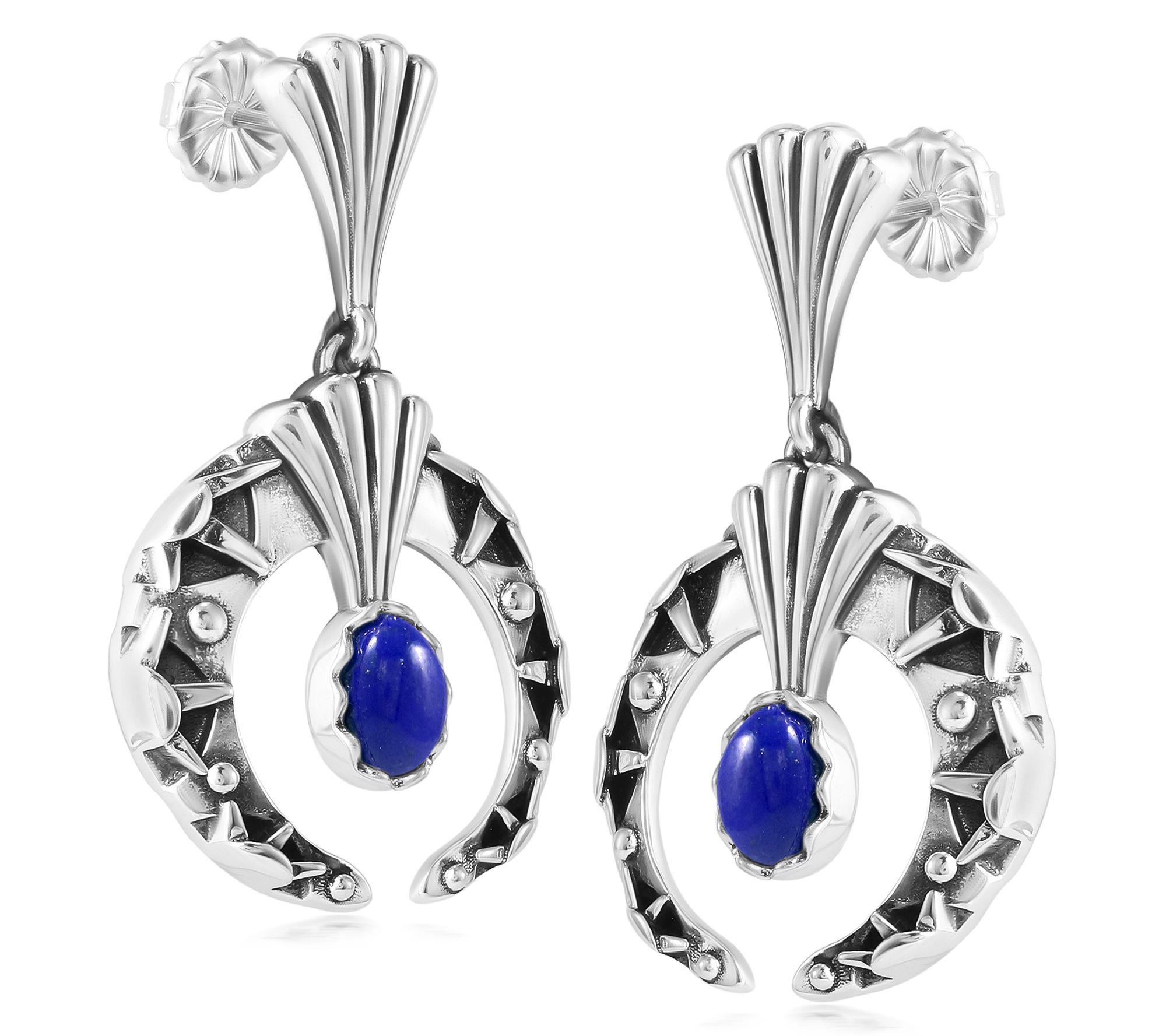 Fritz Casuse Sterling Silver Oval Gemstone NajaEarrings