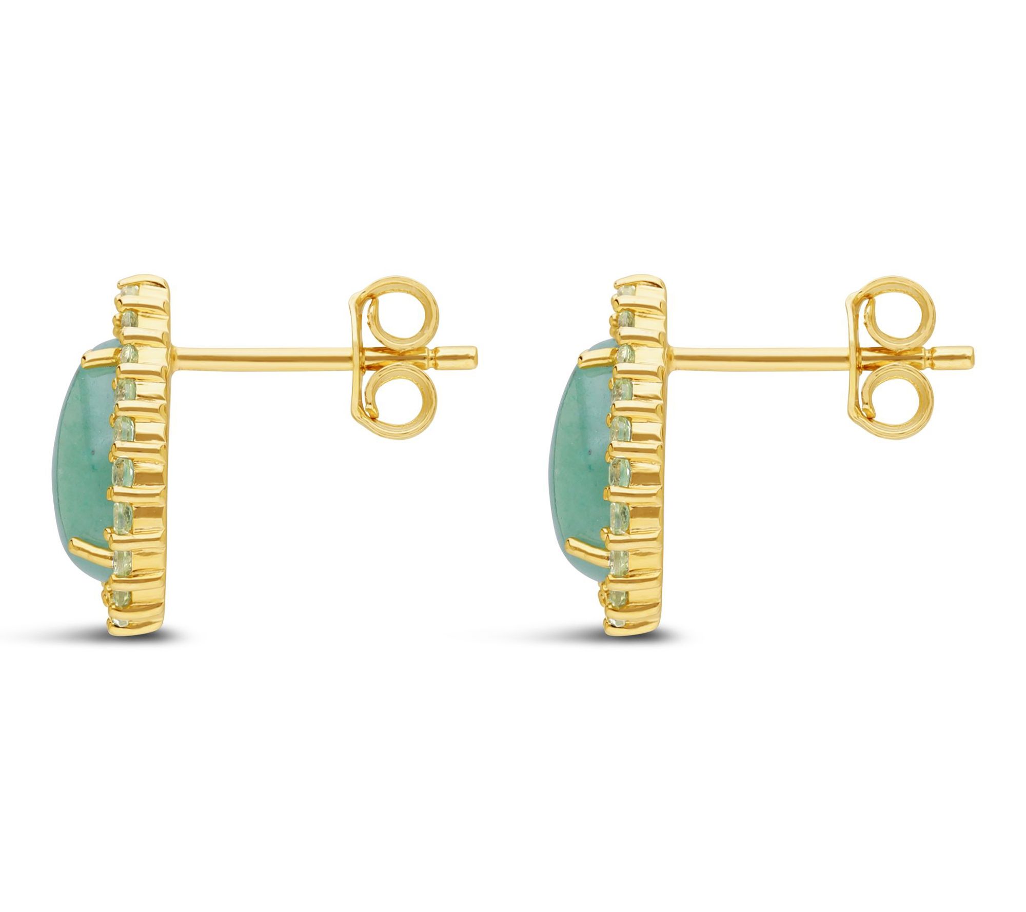 Ariva Sterling Silver Aventurine & Peridot Delphine Earrings