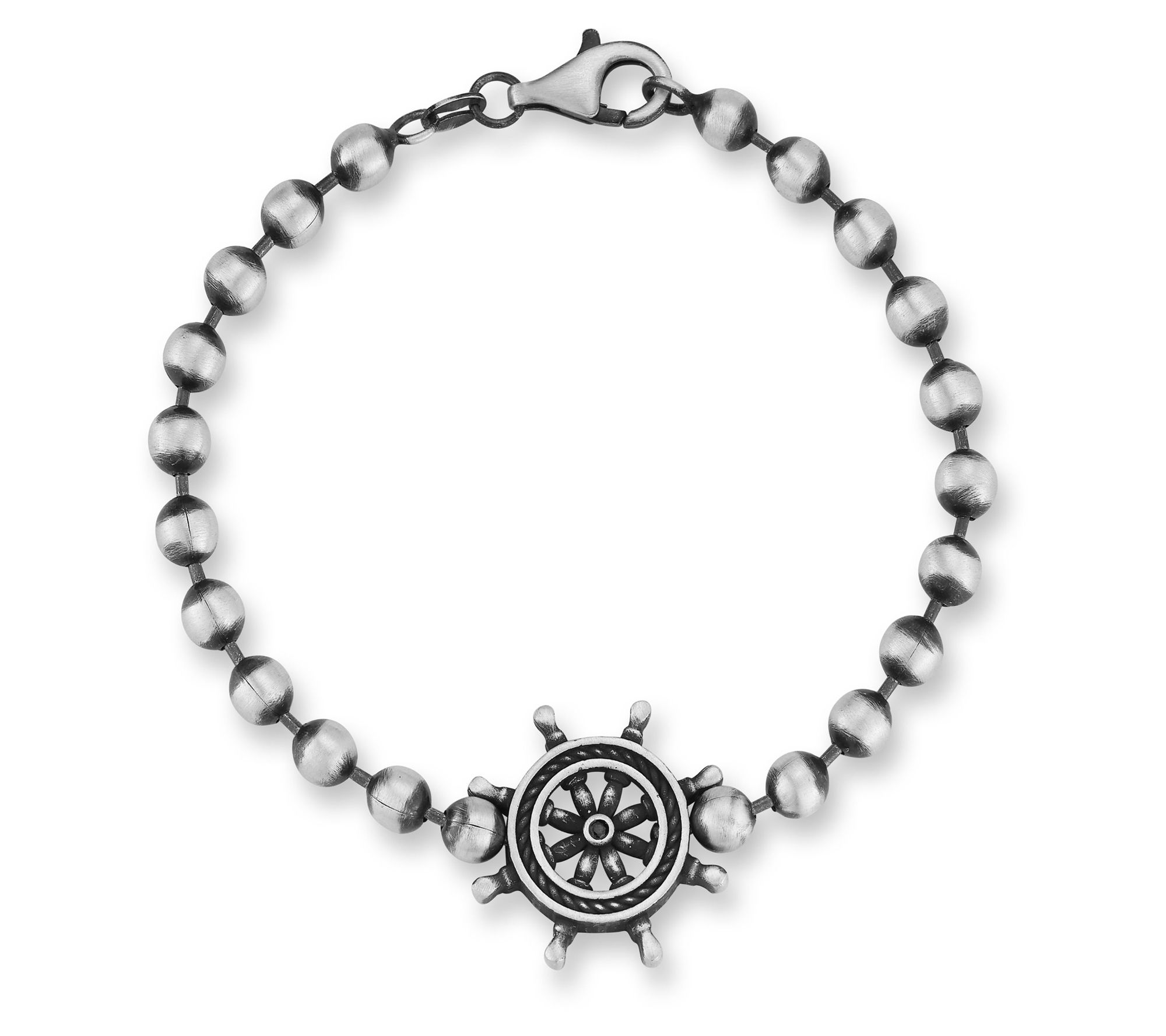Yield of Men Sterling Silver Nautical Ball Chain Bracelet