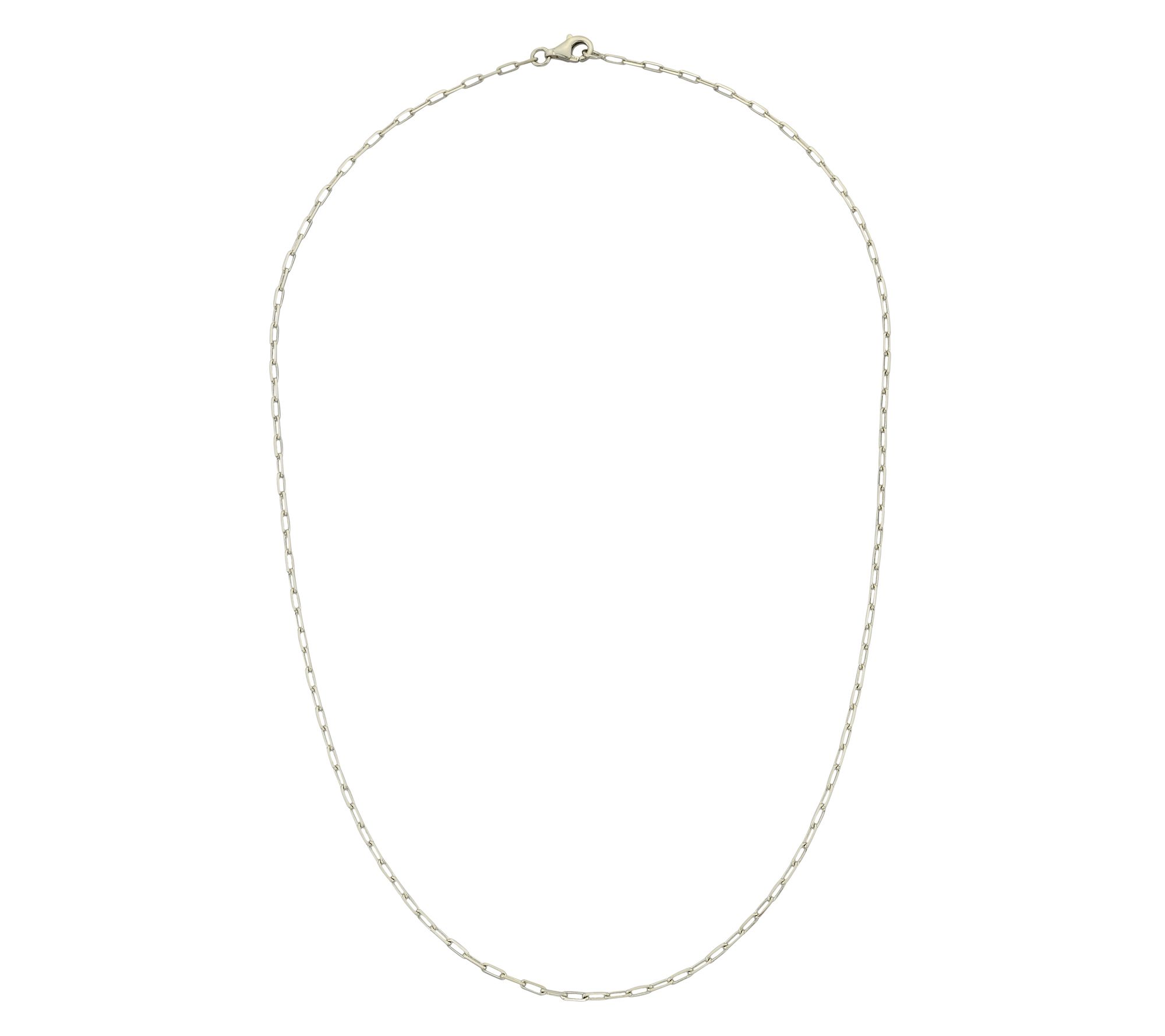 Silver Style 1.7mm Solid Paperclip Chain Necklace, Sterling