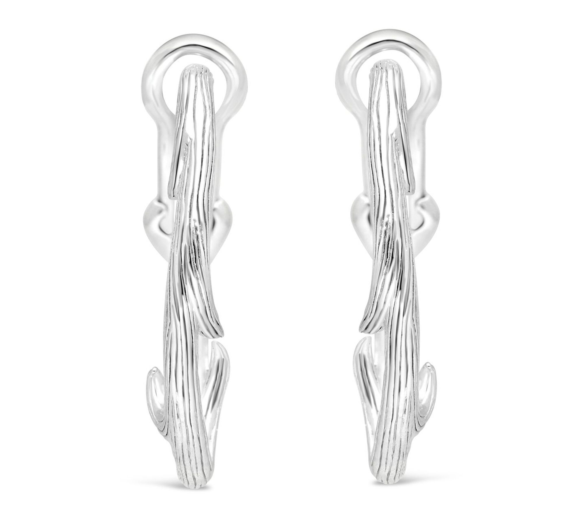 Ariva Sterling Silver Vine Hoop Earrings