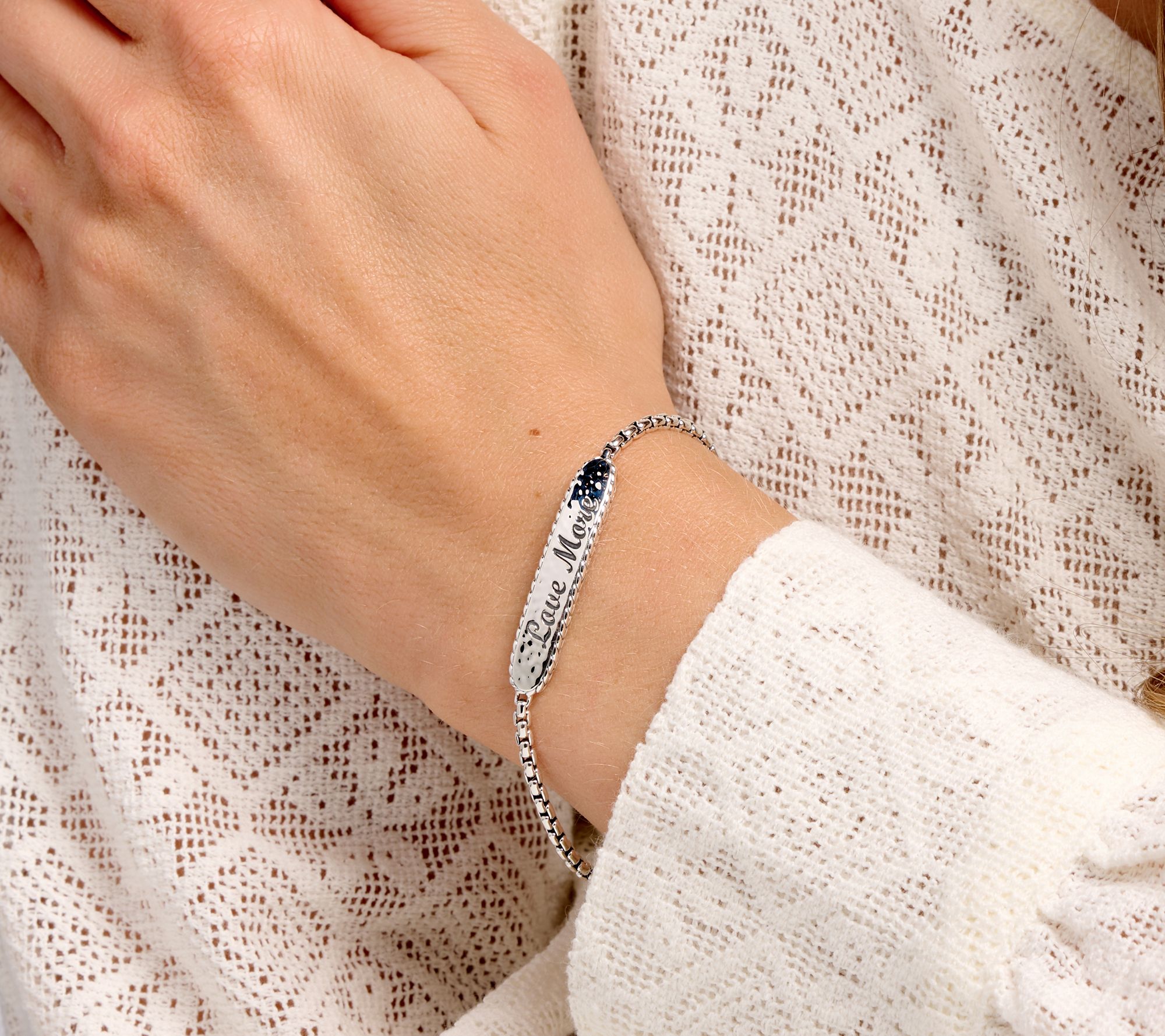 JAI Sterling Silver Love More, Worry Less 2.7mm Bracelet