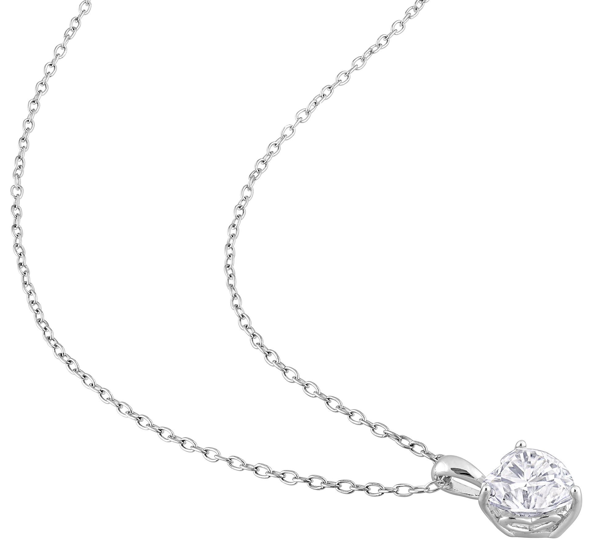 MoissanIce 5.85 cttw Necklace & Earrings Set, Sterling Silver