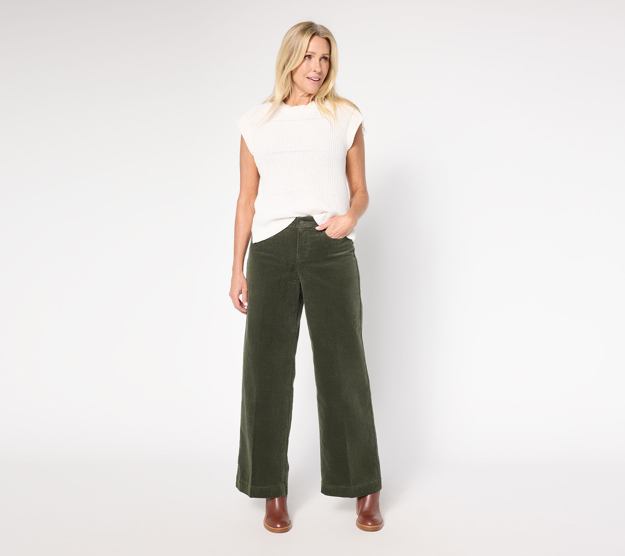 NYDJ Teresa Wide-Leg Corduroy Pants