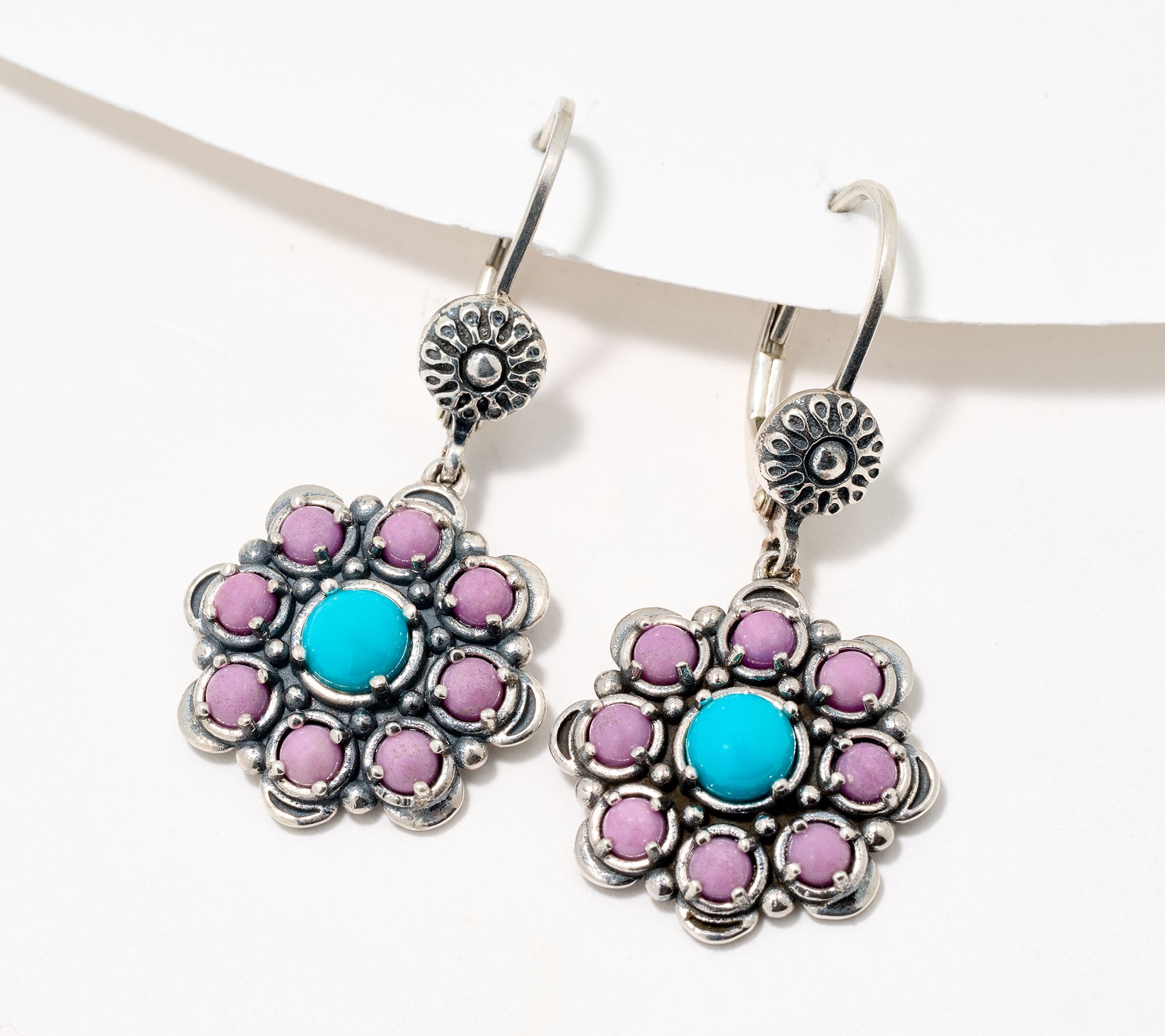 American West Sleeping Beauty Turquoise & Gemstone ClusterEarrings