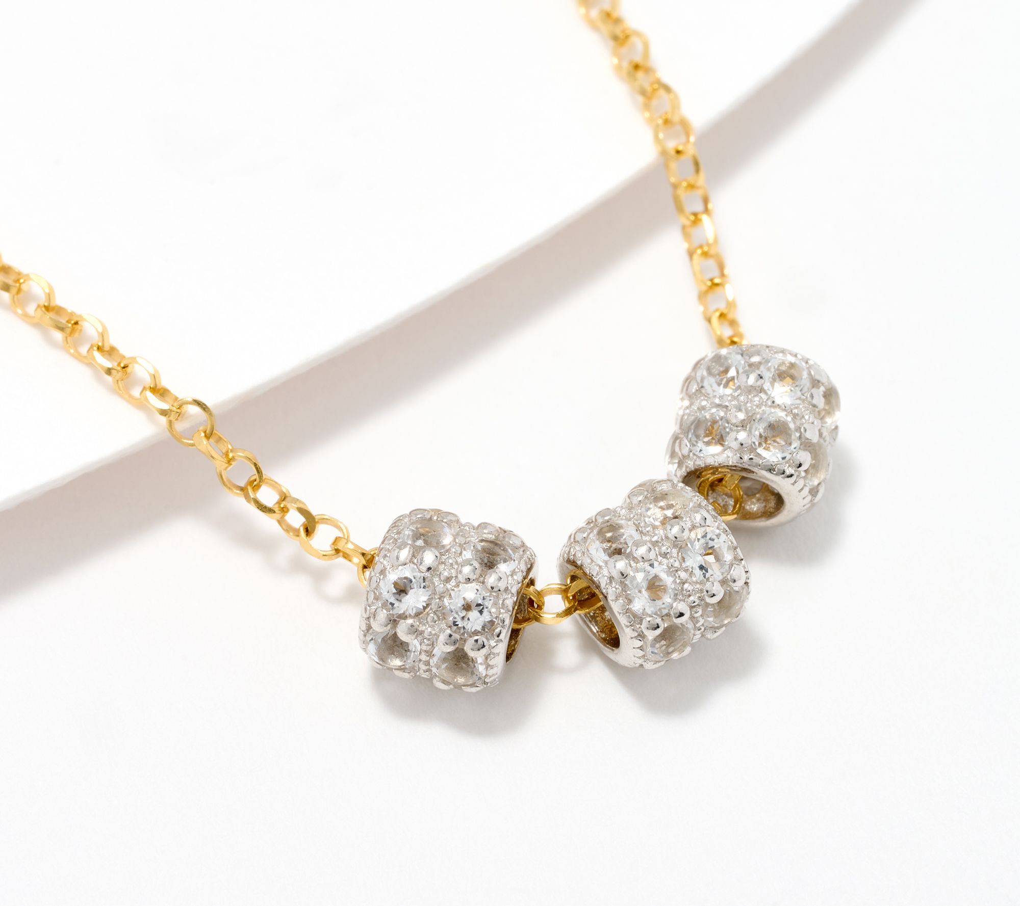 David Markstein Sterling Silver White Topaz Three Wishes 18