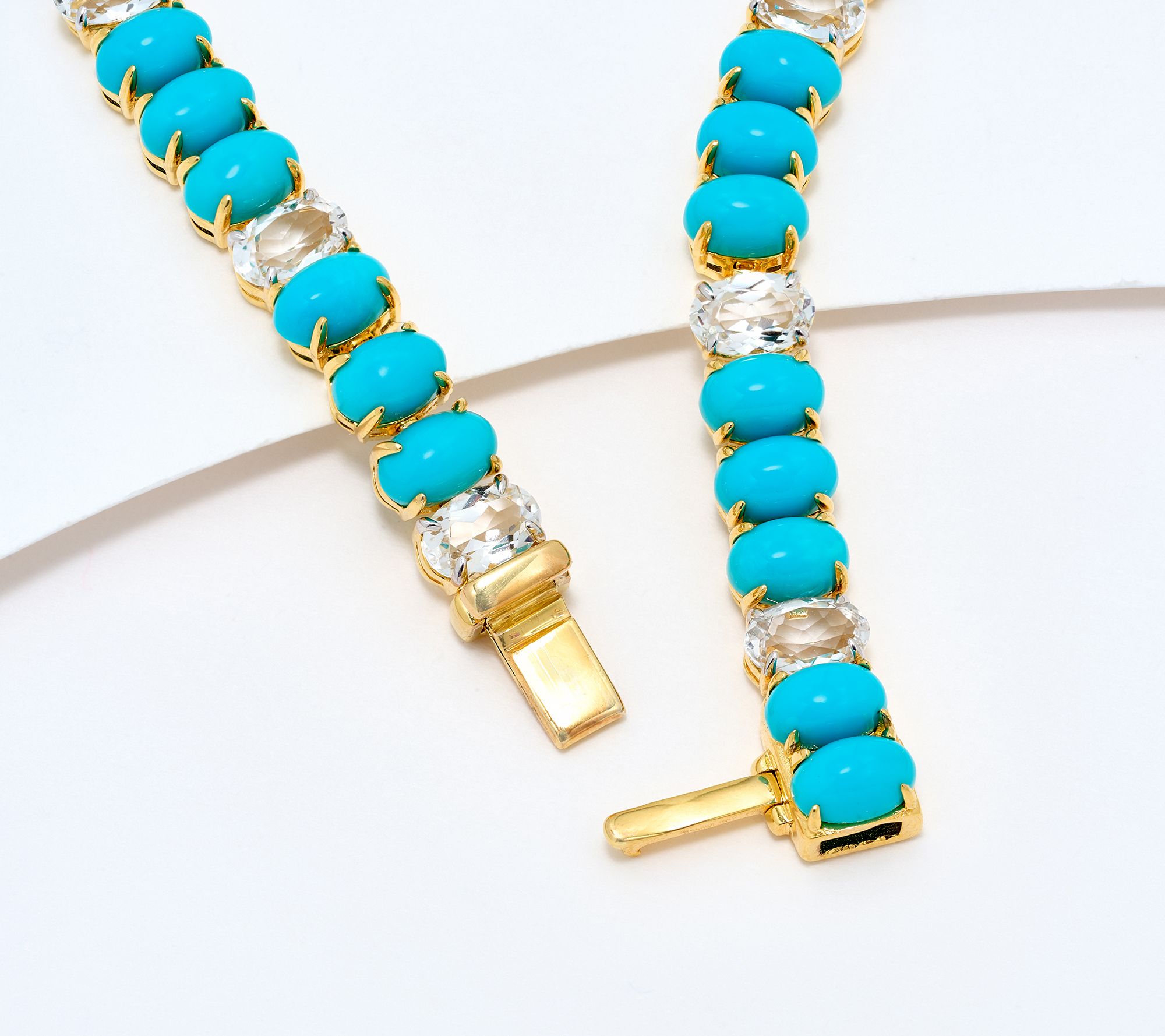 Affinity Gems North-South Sleeping Beauty Oval Tennis Bracelet, Sterl