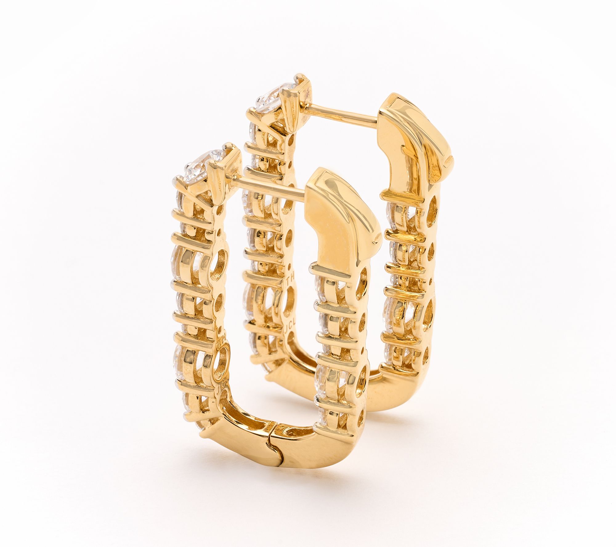 Diamonique x Jennifer Miller Elongated Oval Hoop Earrings, Sterling Silver