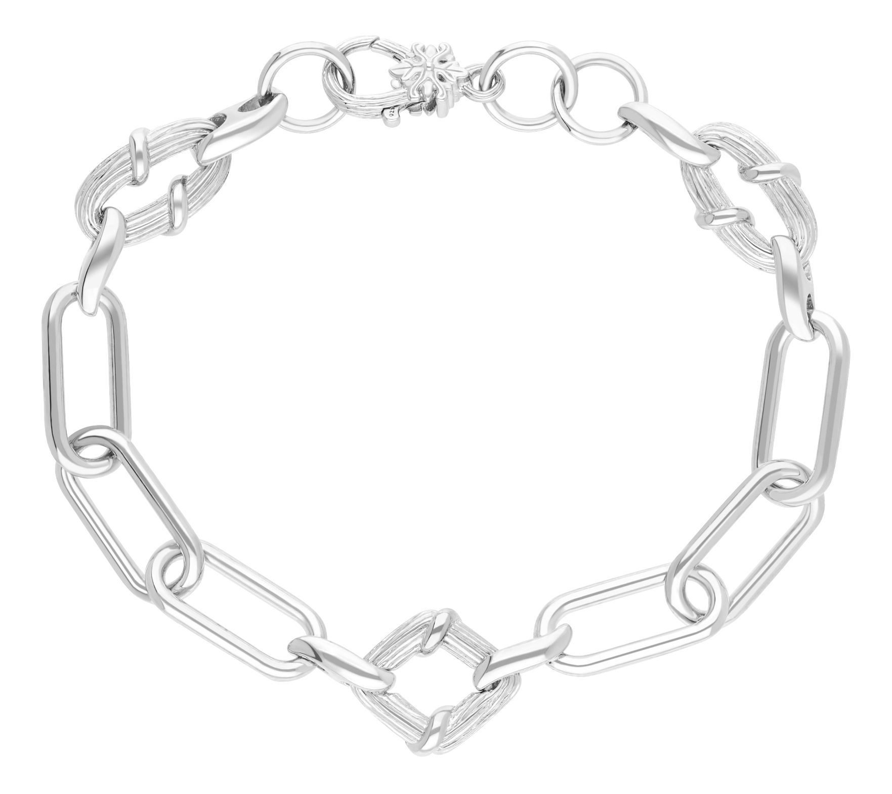Ariva Sterling Silver Isla Paperclip Link Bracelet