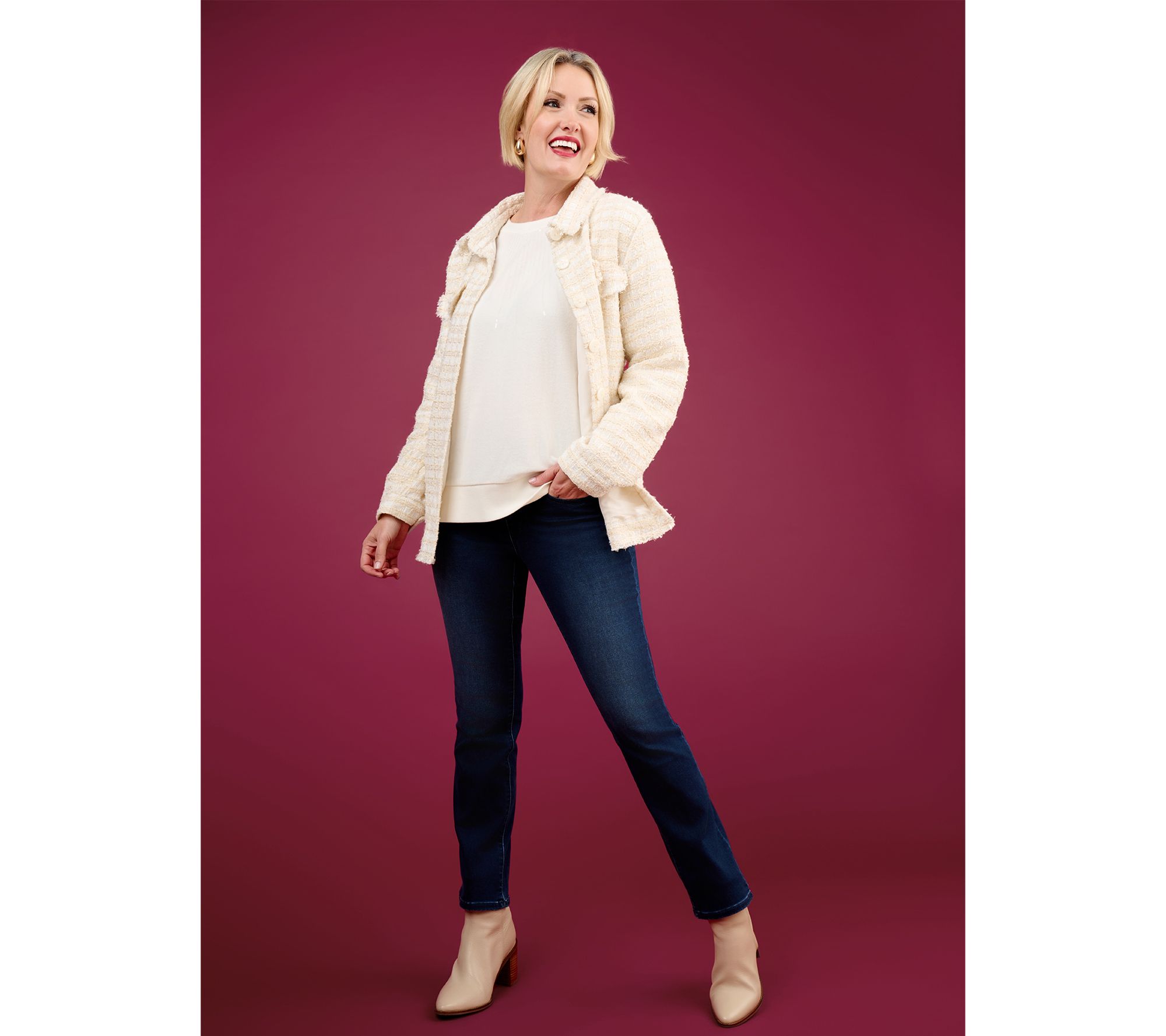 Jingle Belles by Kim Gravel Girl Boss Boucle Shacket