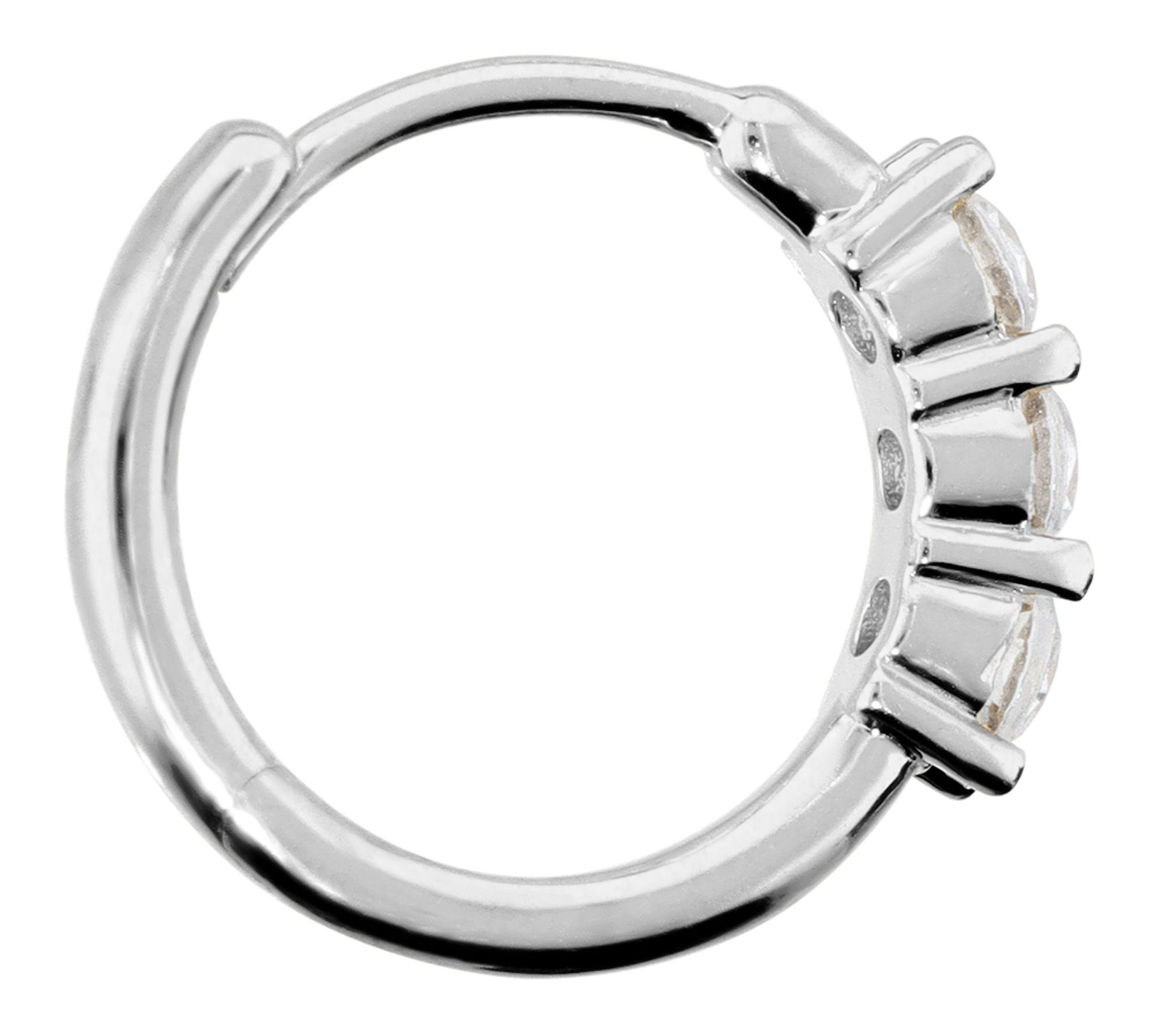 Diamonique 0.40 cttw Huggie Hoop Earrings, Sterling Silver