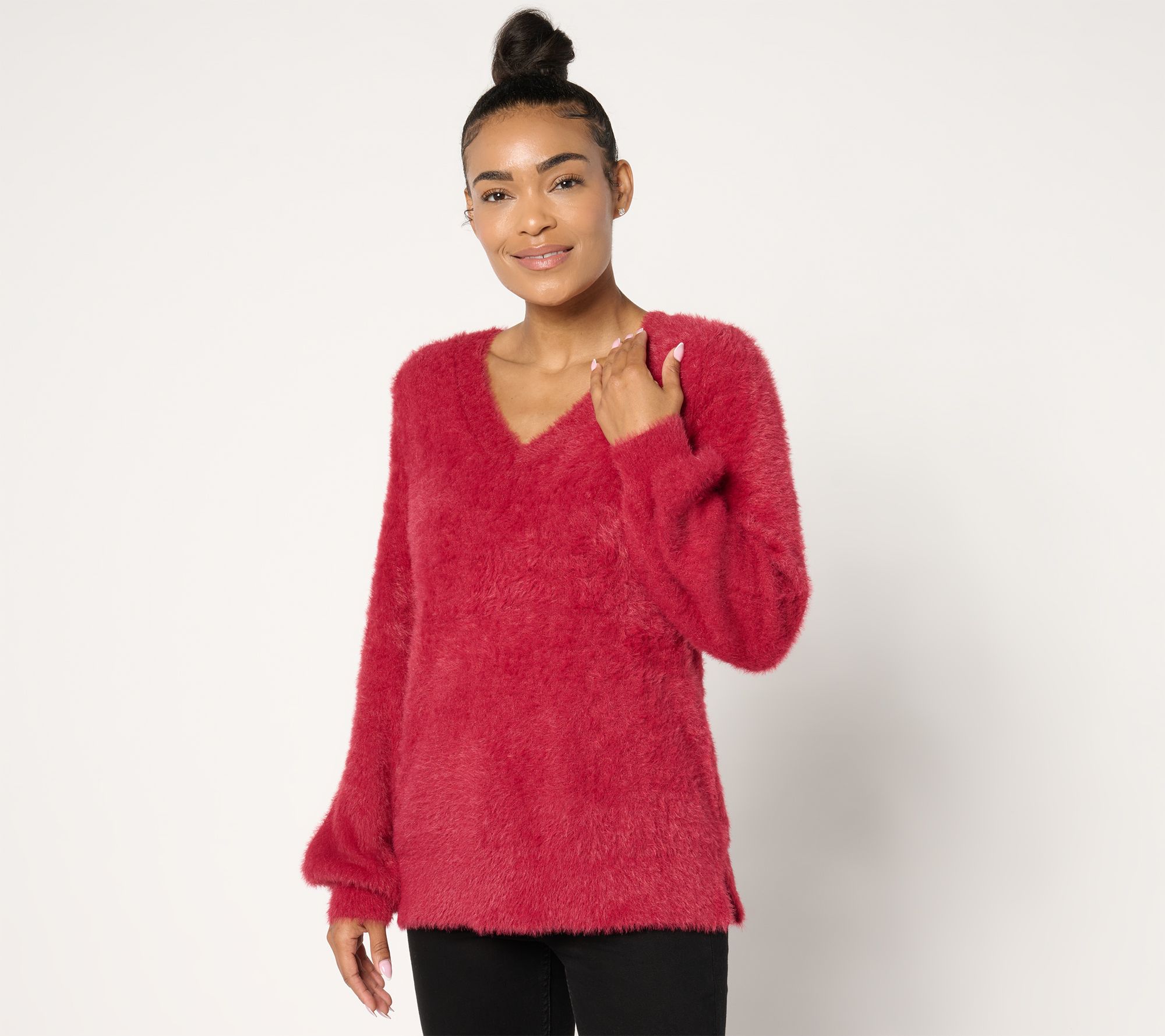 Jingle Belles by Kim Gravel Eyelash Yarn Sweater